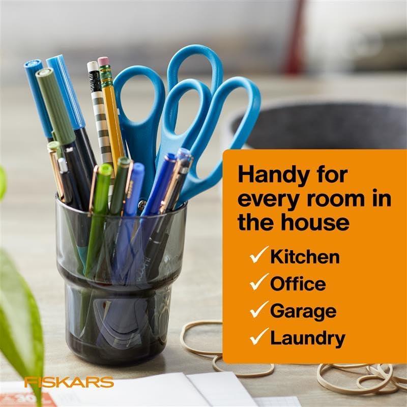 Fiskars Tijeras Multiusos 20.32 cm Acero Inoxidable Azul 2-Pack