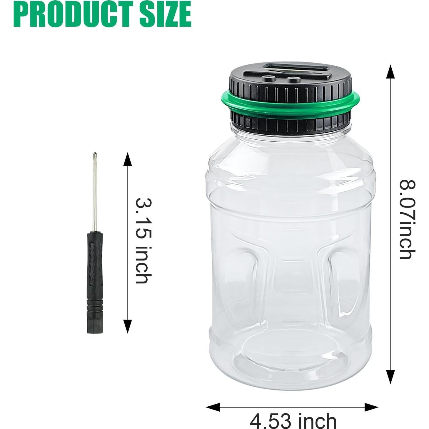 Contador de Monedas Digital QPEY 1.8L con Pantalla LCD Verde