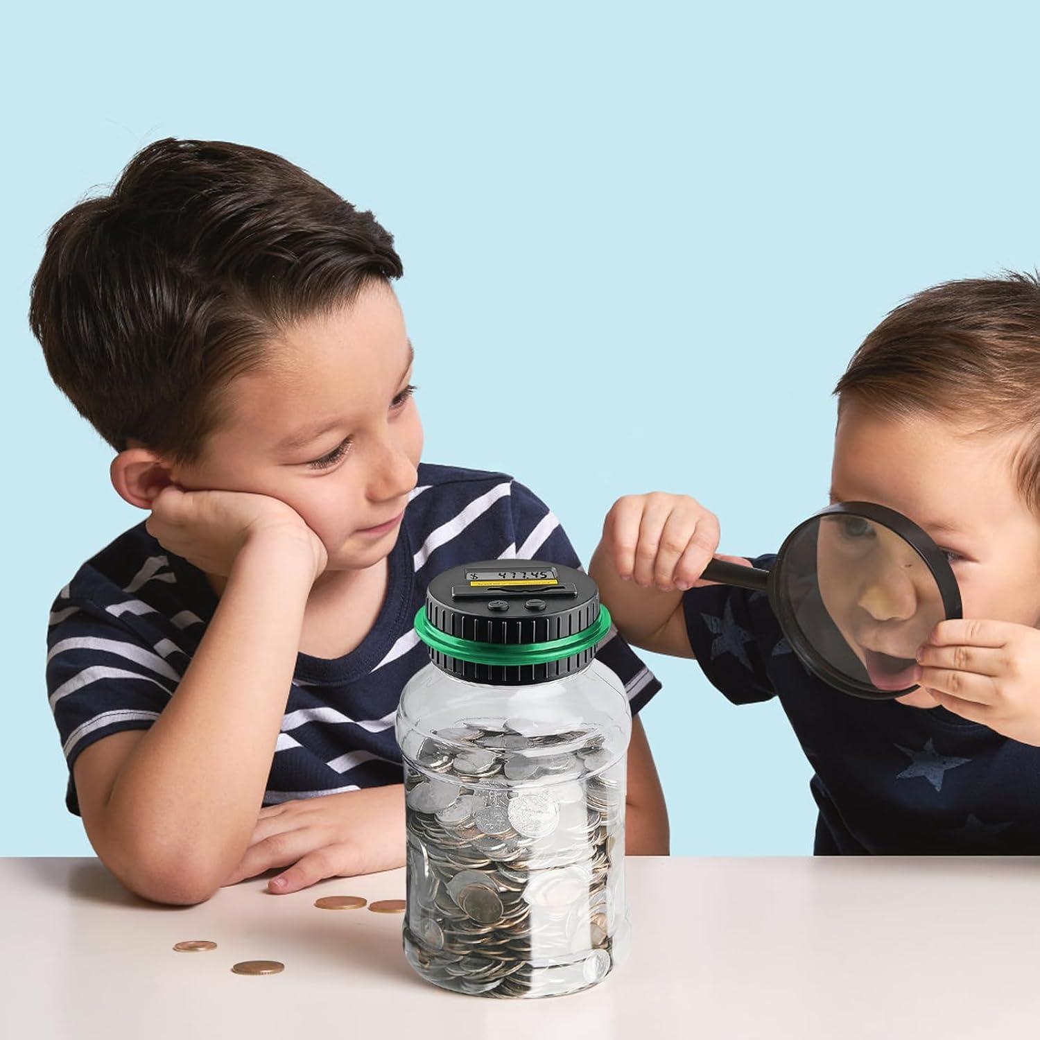 Contador de Monedas Digital QPEY 1.8L con Pantalla LCD Verde