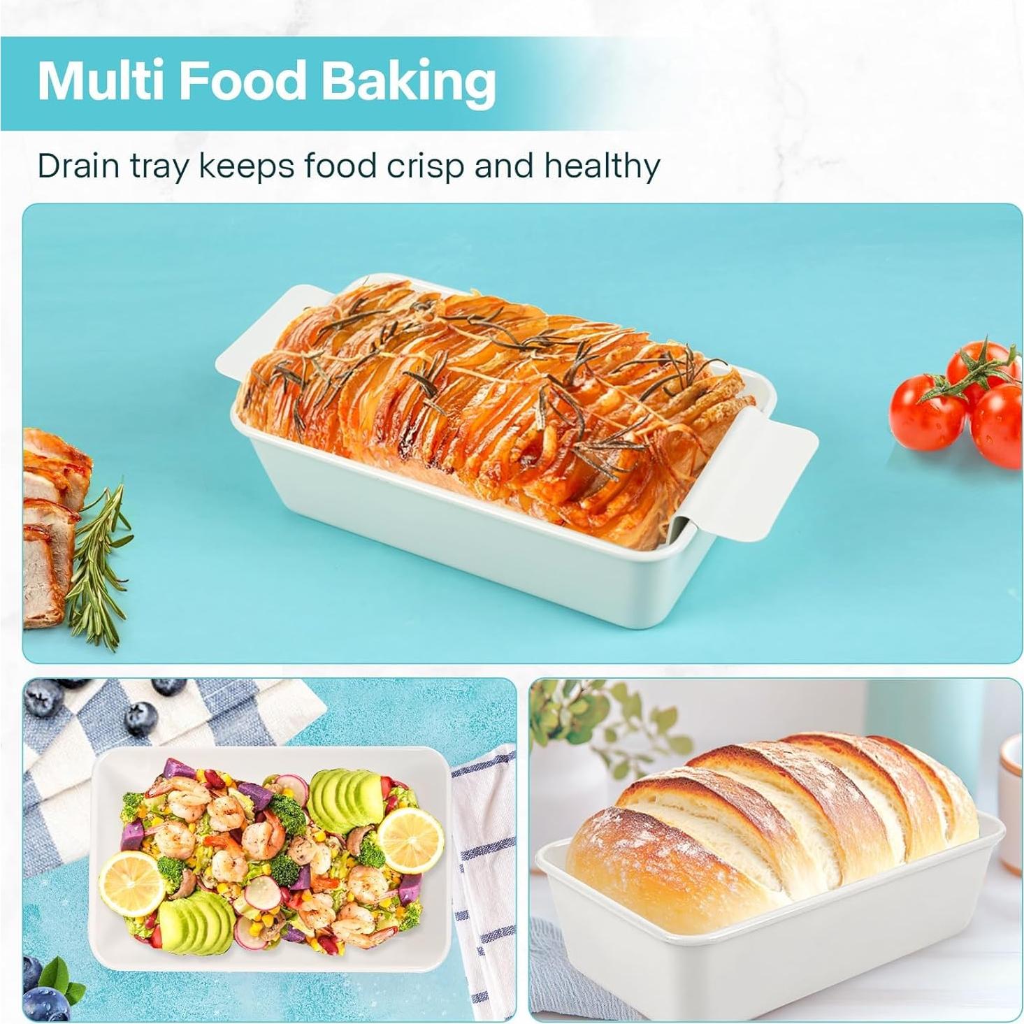 Juego de 2 sartenes para pan de carne Spmarkt 9x5 beige