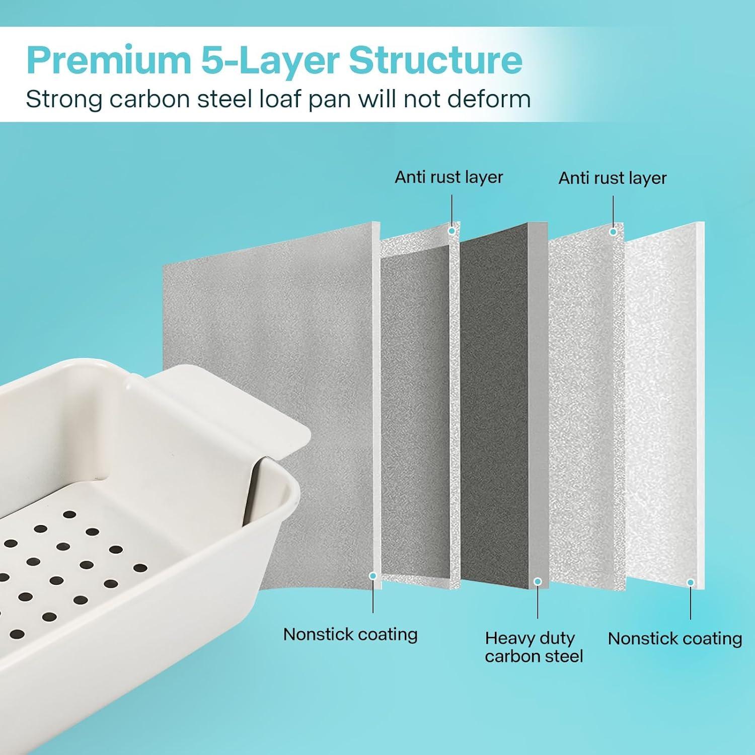 Juego de 2 sartenes para pan de carne Spmarkt 9x5 beige