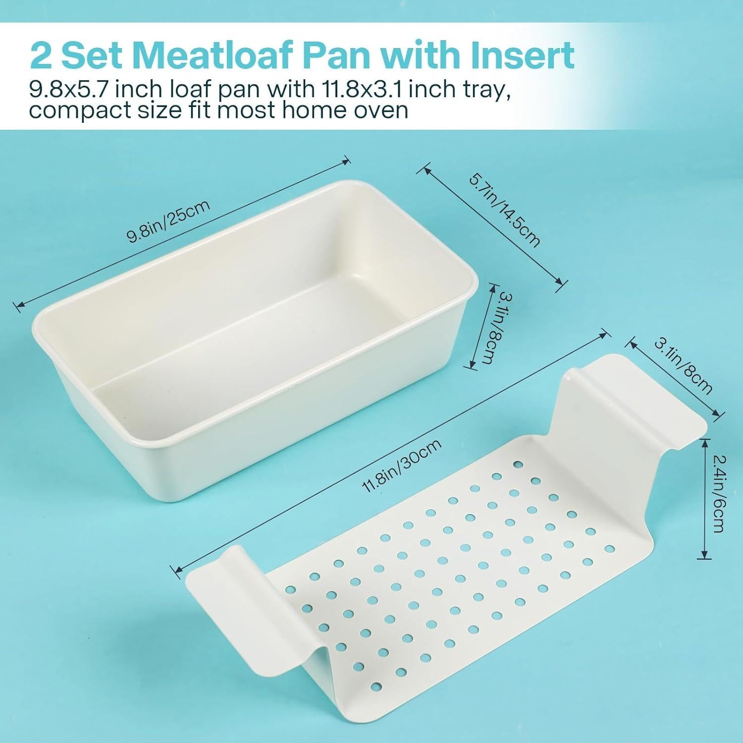 Juego de 2 sartenes para pan de carne Spmarkt 9x5 beige