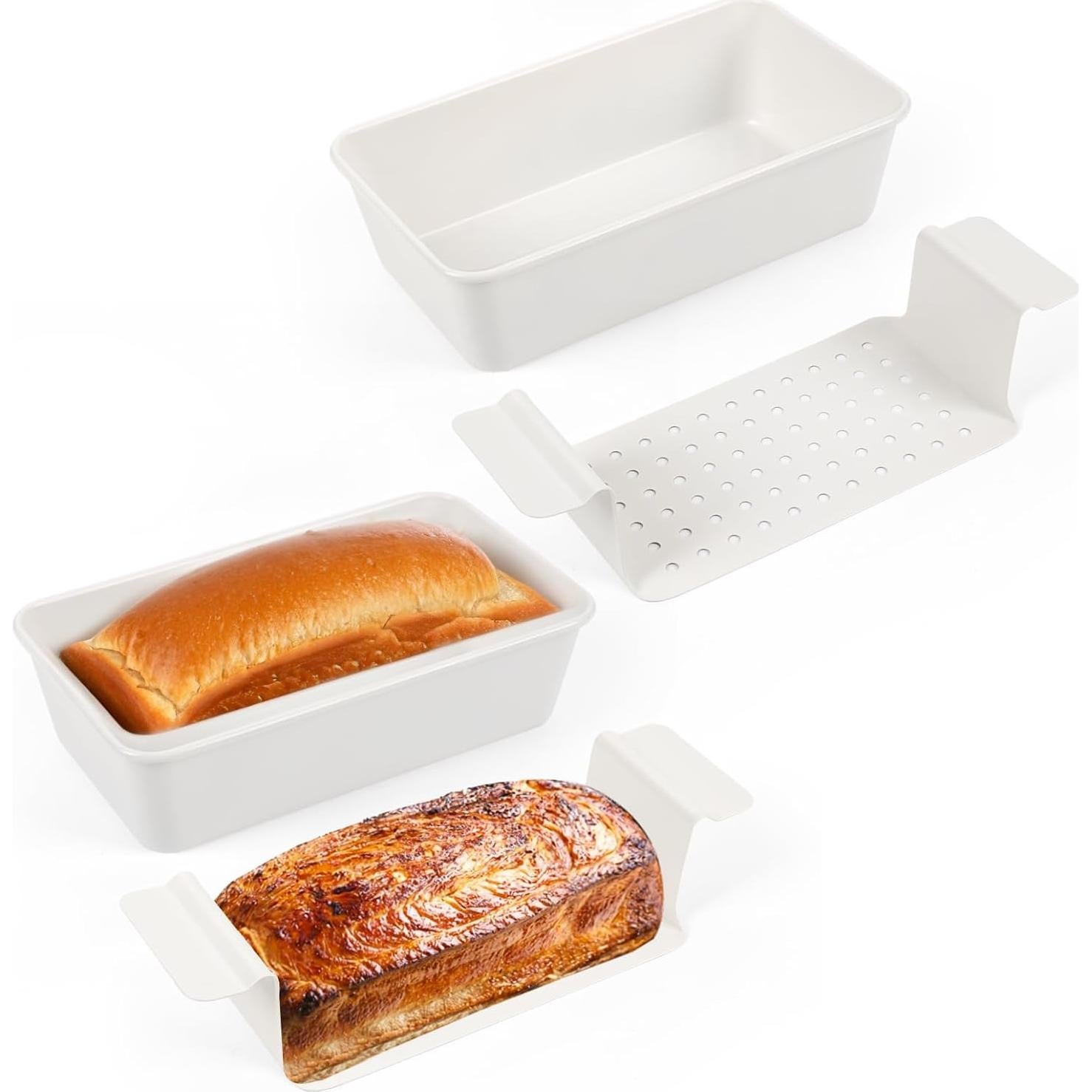 Juego de 2 sartenes para pan de carne Spmarkt 9x5 beige