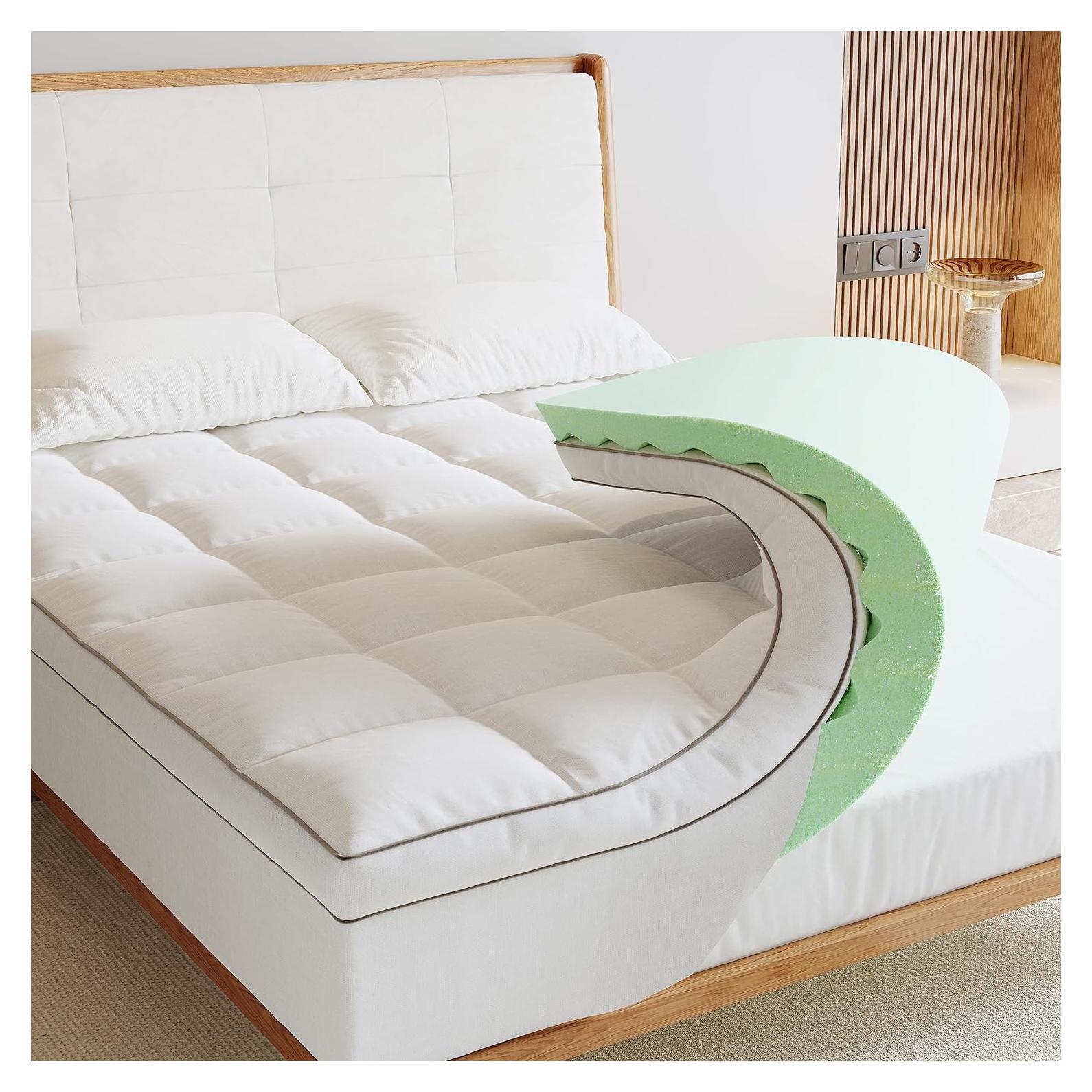 Cubierta de colchón viscoelástico Lazyzizi Twin 4" enfriador