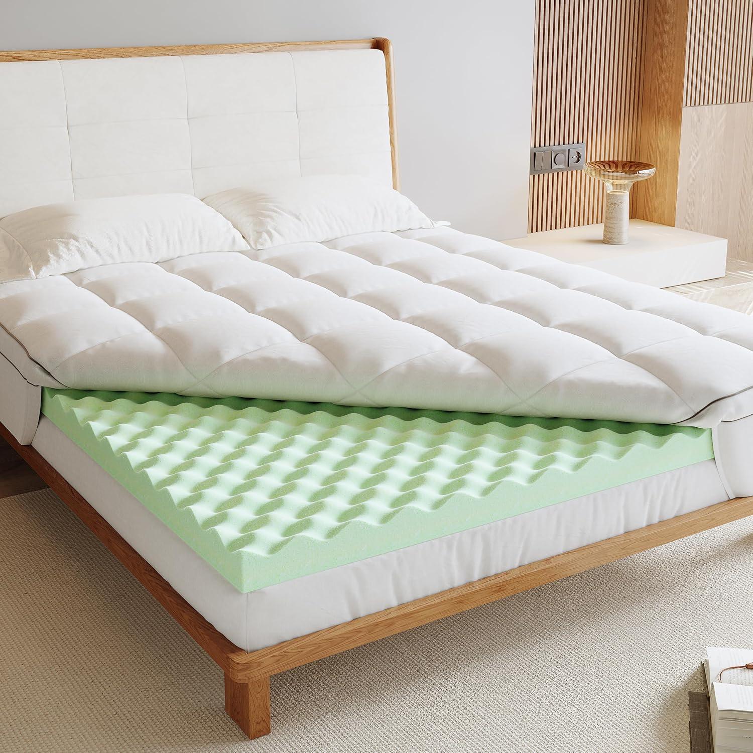 Cubierta de colchón viscoelástico Lazyzizi Twin 4" enfriador