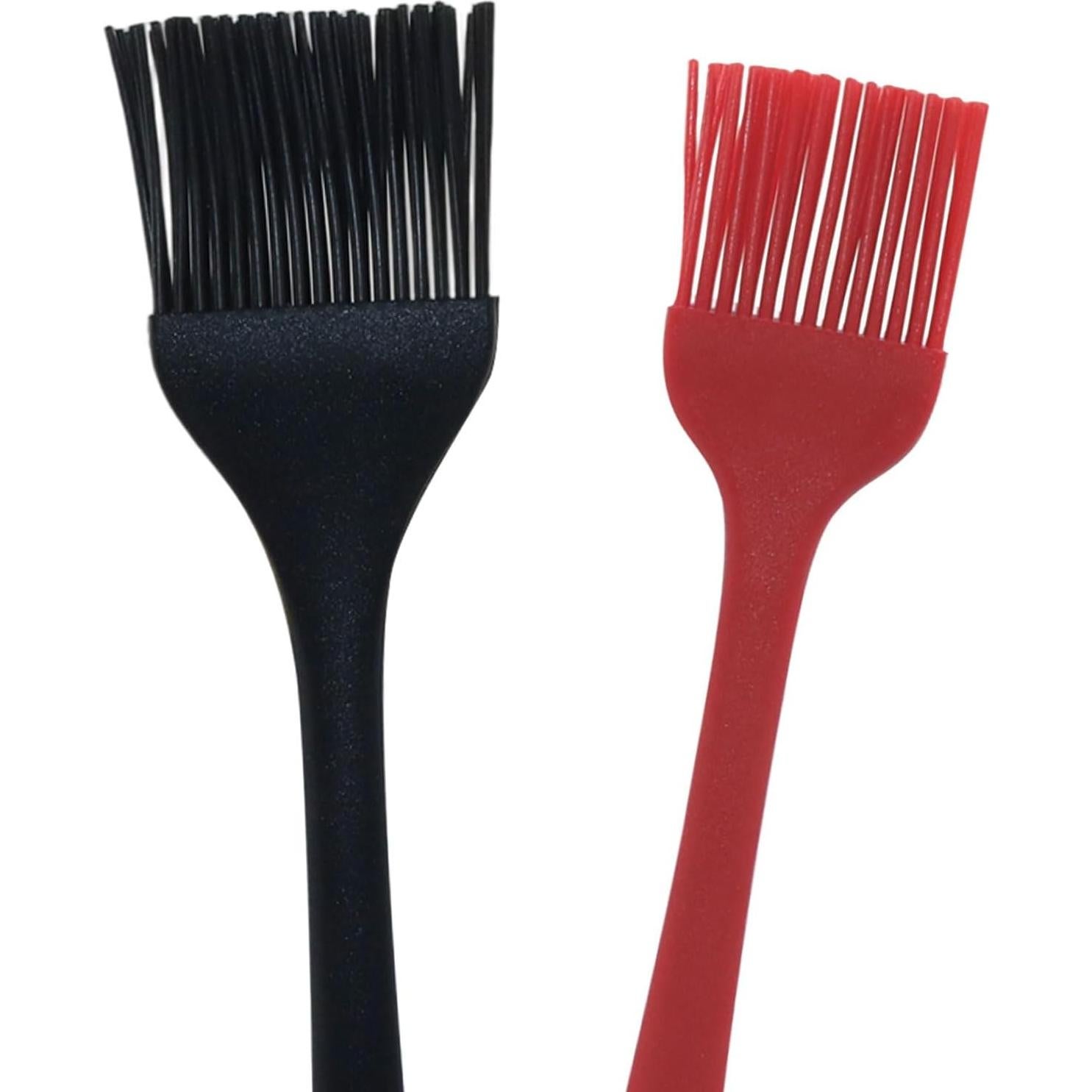 Brochas de Silicona Hitefu 2 Pcs para Cocina y BBQ - Negro y Rojo