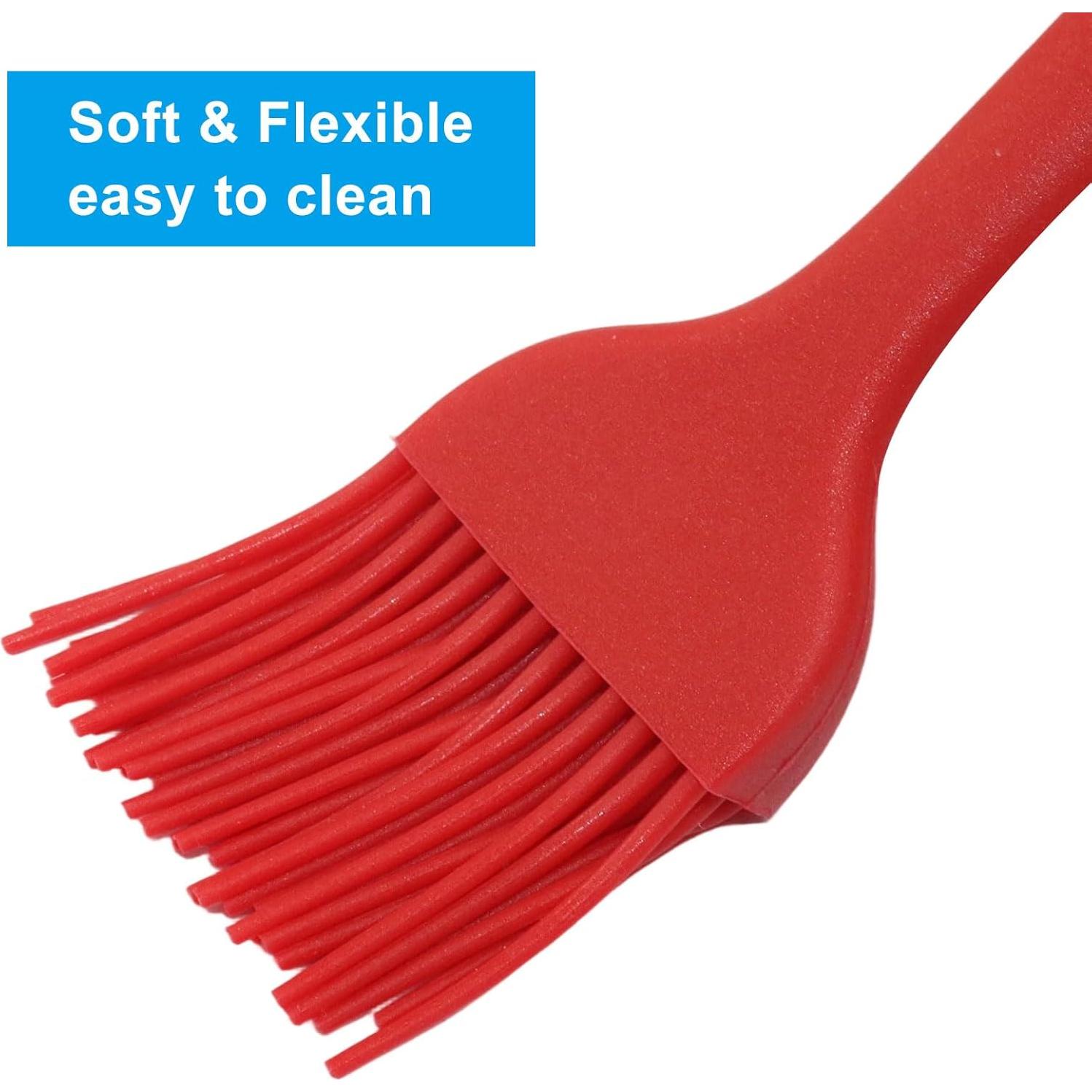 Brochas de Silicona Hitefu 2 Pcs para Cocina y BBQ - Negro y Rojo