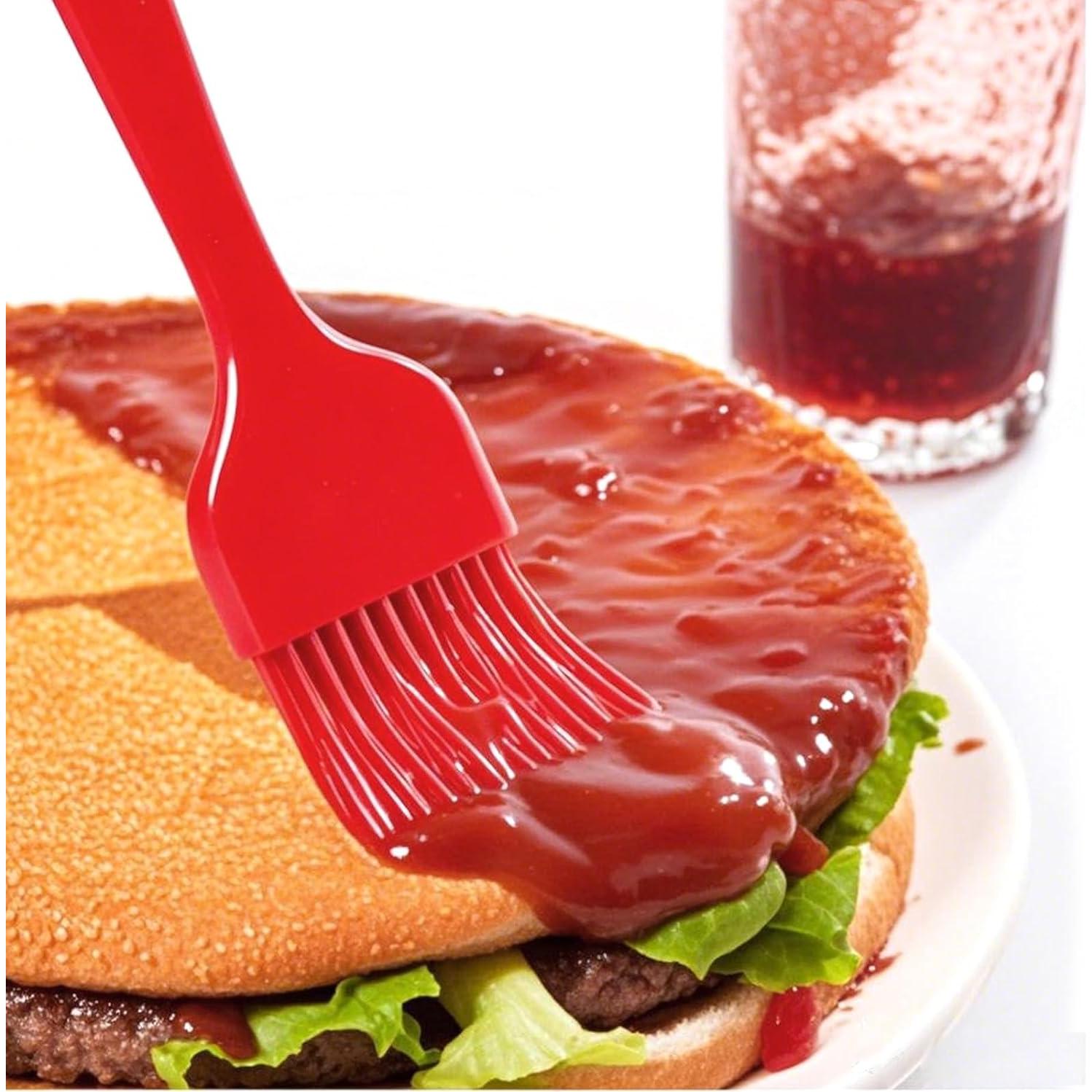 Brochas de Silicona Hitefu 2 Pcs para Cocina y BBQ - Negro y Rojo