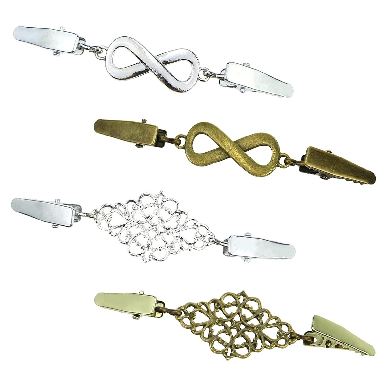 4 Clips de Bufanda Vintage Retro para Mujeres - Aswewamt