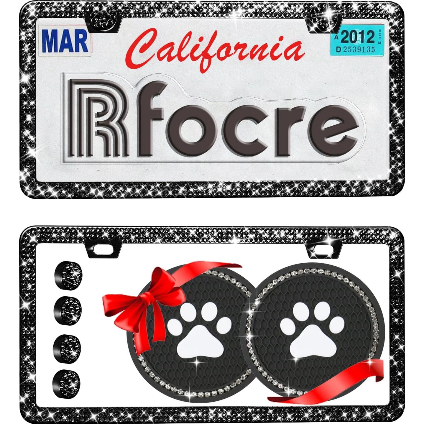 Marcos de Placas de Licencia Brillantes Rfocre - Paquete de 2