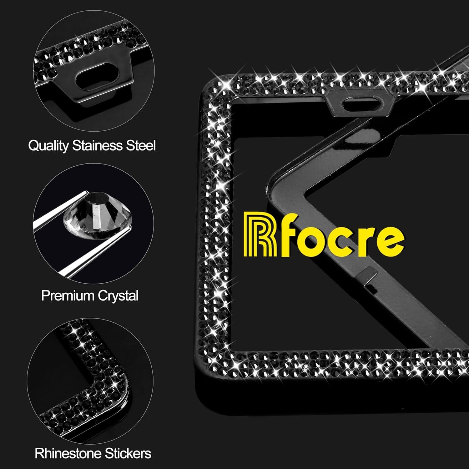 Marcos de Placas de Licencia Brillantes Rfocre - Paquete de 2