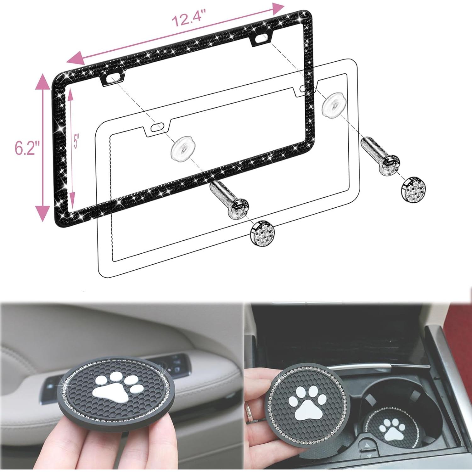 Marcos de Placas de Licencia Brillantes Rfocre - Paquete de 2