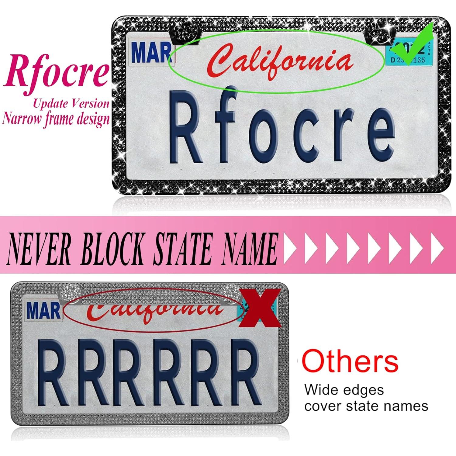 Marcos de Placas de Licencia Brillantes Rfocre - Paquete de 2