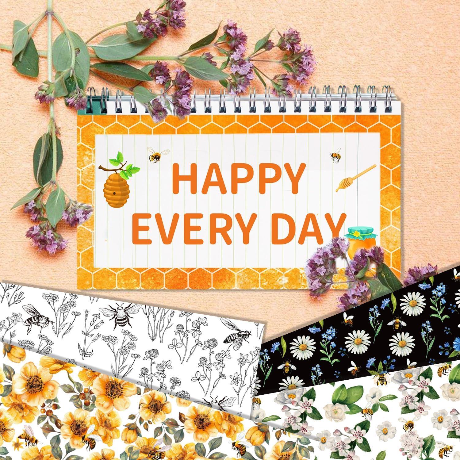 24 Hojas Papel Patrón Abeja Sorkwo 30.48x30.48 cm Scrapbook