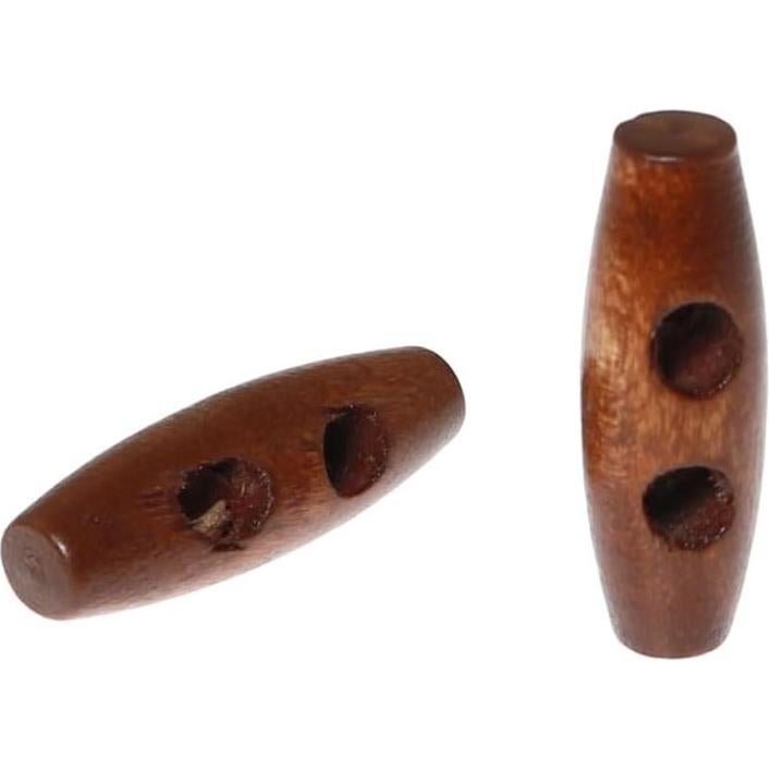 Botones de Madera Ovalados RLECS 30 Piezas 3cm Marrón