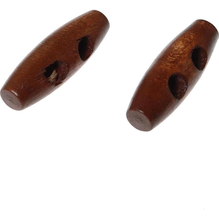Botones de Madera Ovalados RLECS 30 Piezas 3cm Marrón