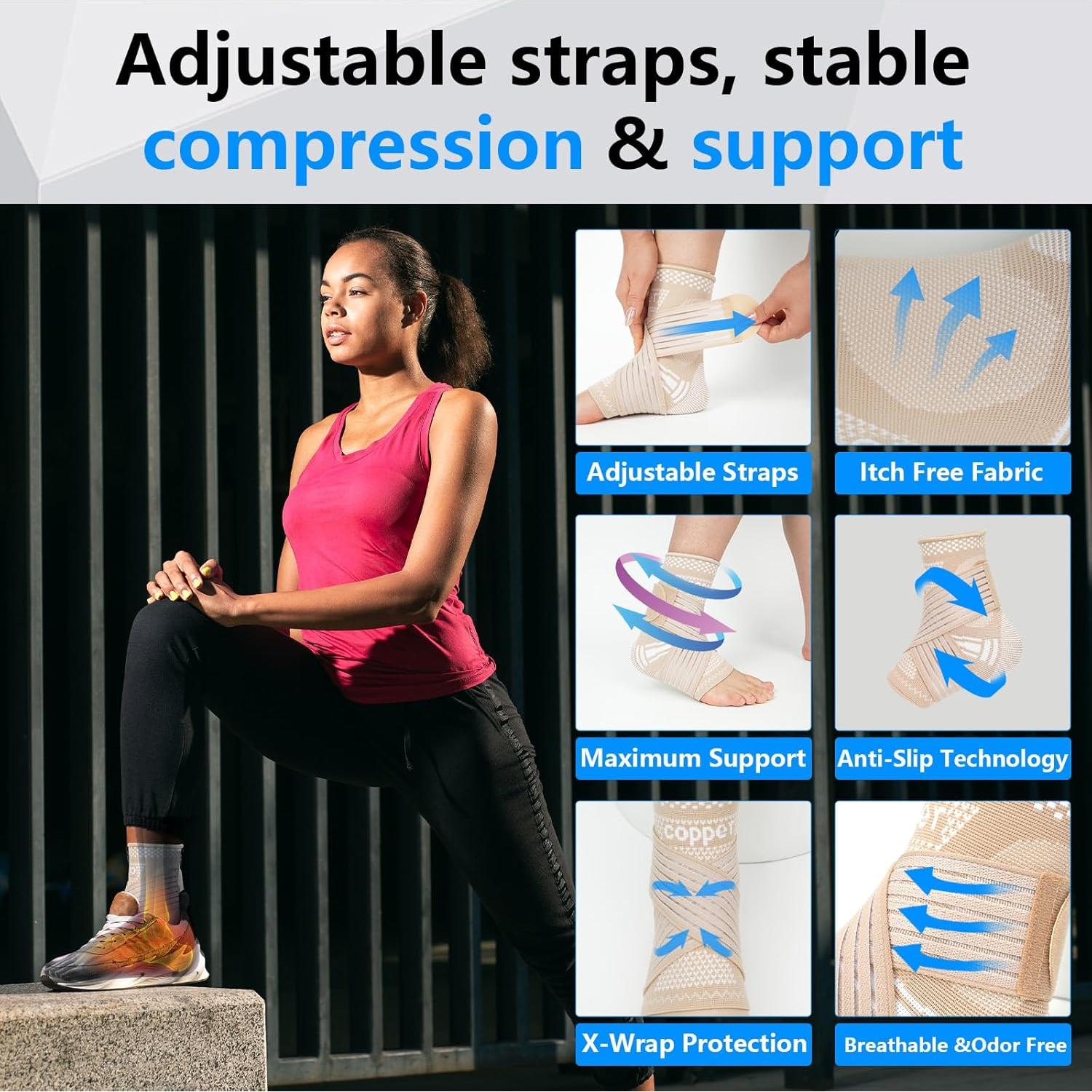 Férula de Tobillo de Cobre DRNAIETY - Compresión Ajustable M