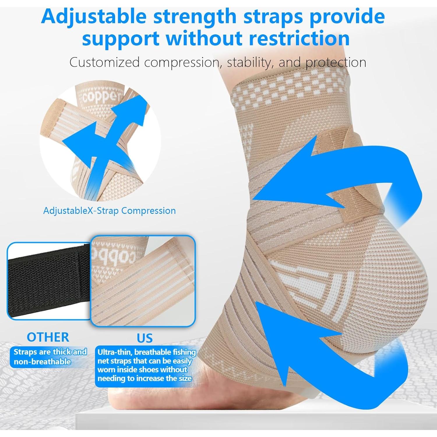 Férula de Tobillo de Cobre DRNAIETY - Compresión Ajustable M