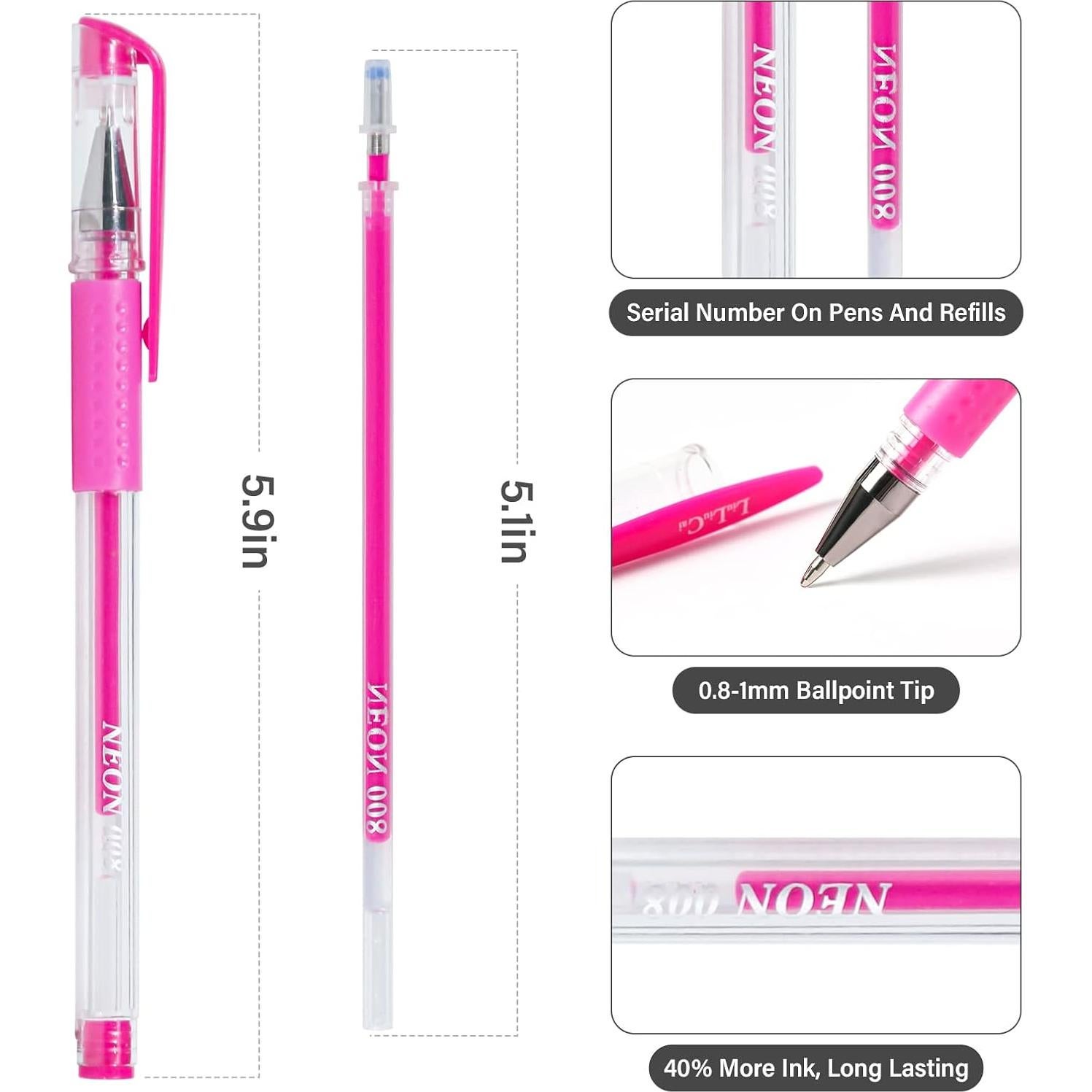 Bolígrafos de Gel LIULIUCAI 312 Colores Brillantes para Colorear