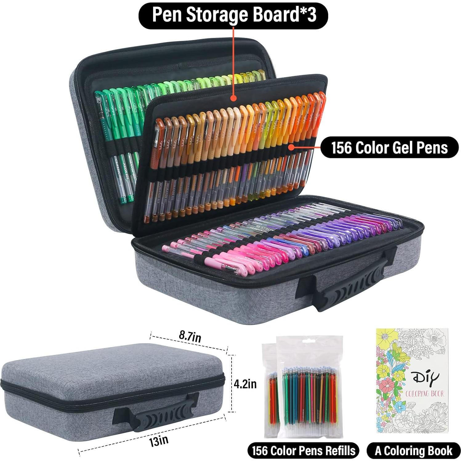 Bolígrafos de Gel LIULIUCAI 312 Colores Brillantes para Colorear