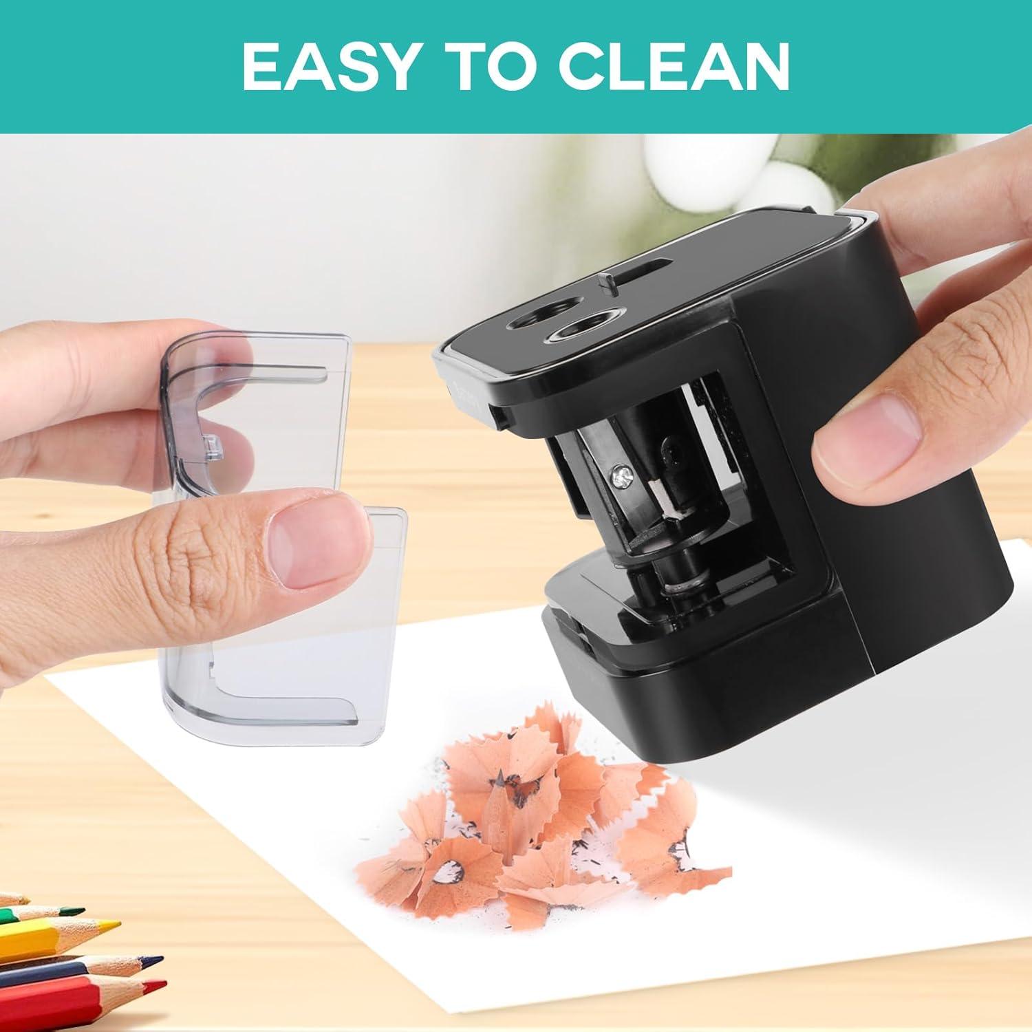 Sacapuntas Eléctrico Eagle Doble Agujeros 5s Afilado Rápido Negro