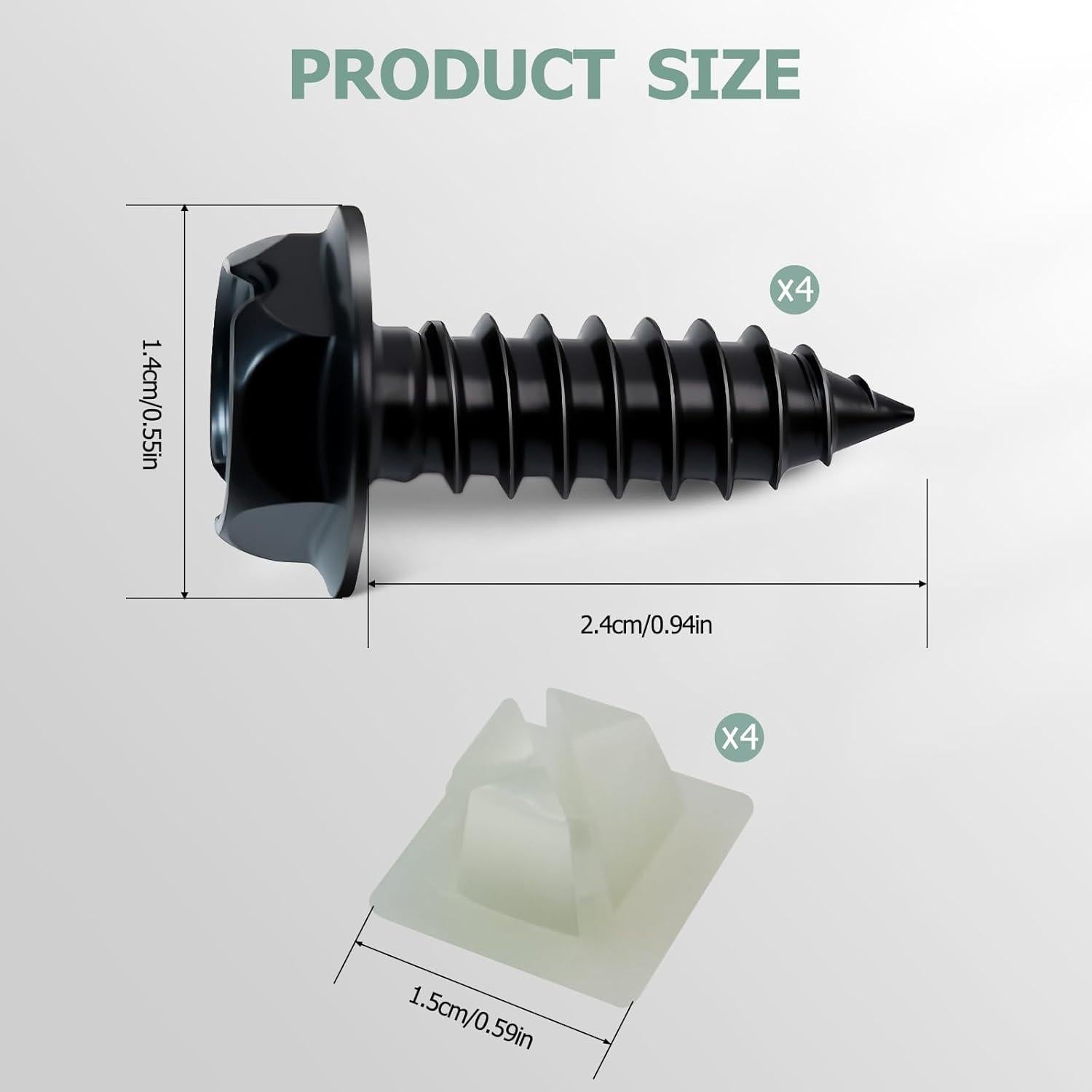 Kit de Tornillos para Placas de Matrícula SMLBJUTE M6x20mm Negro