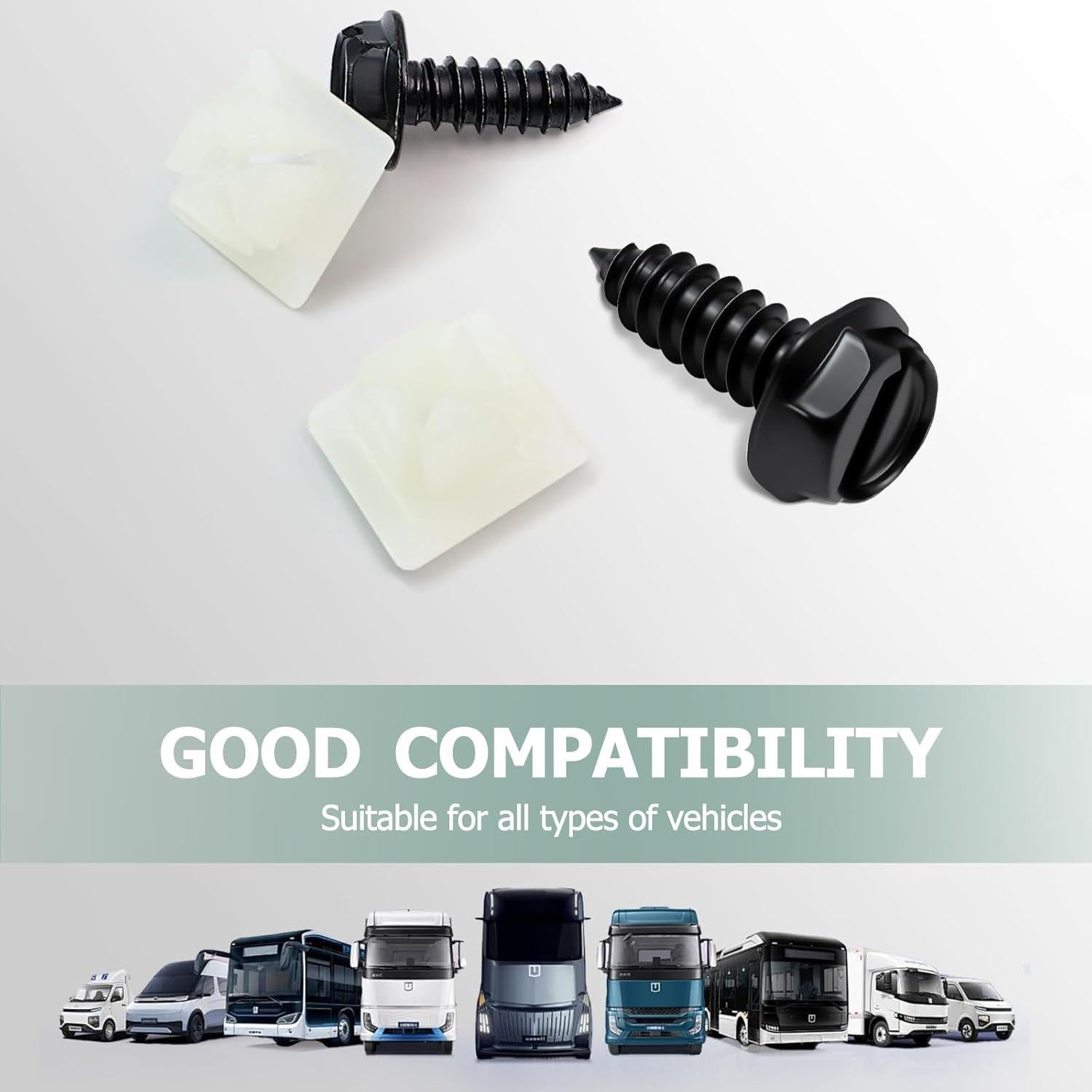 Kit de Tornillos para Placas de Matrícula SMLBJUTE M6x20mm Negro