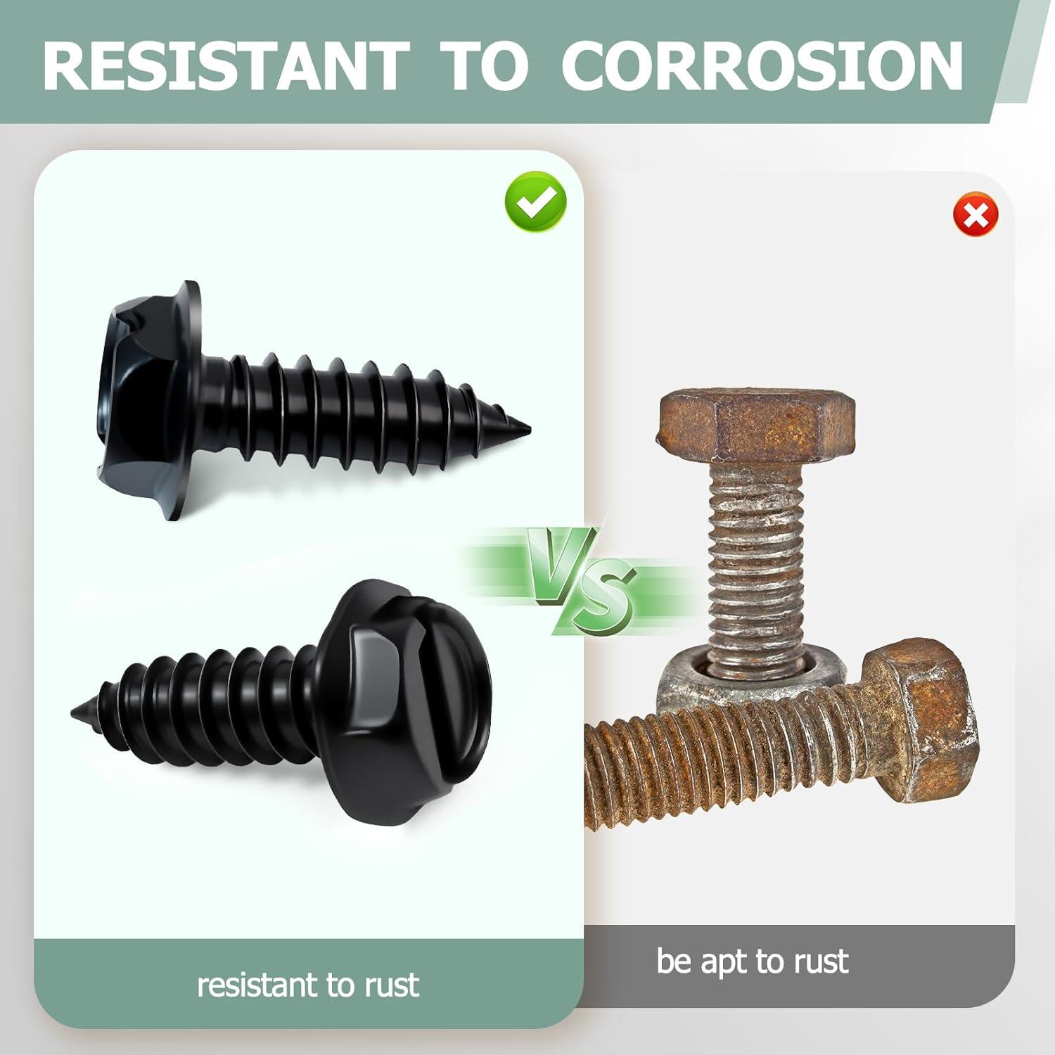 Kit de Tornillos para Placas de Matrícula SMLBJUTE M6x20mm Negro