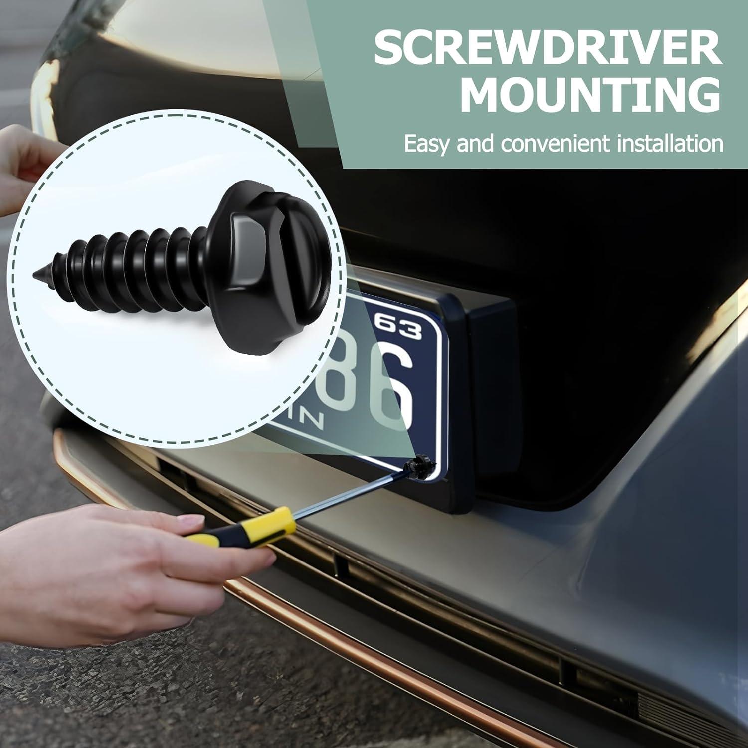 Kit de Tornillos para Placas de Matrícula SMLBJUTE M6x20mm Negro