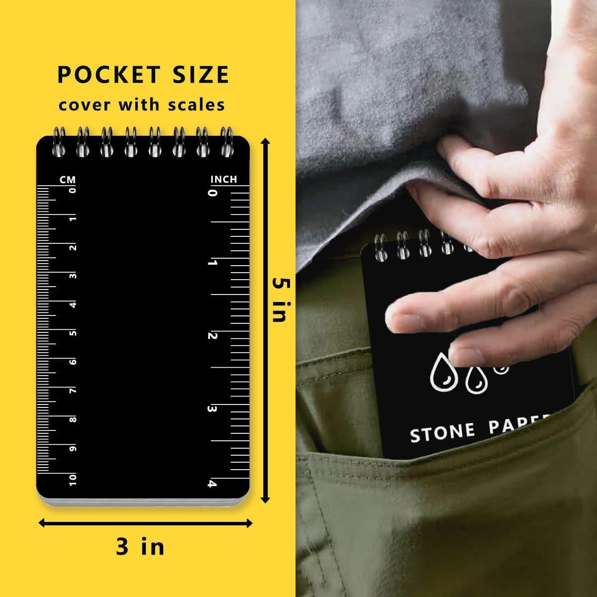 Bloc de Notas Impermeable WRENBEN 3x5" Negro - Paquete de 4