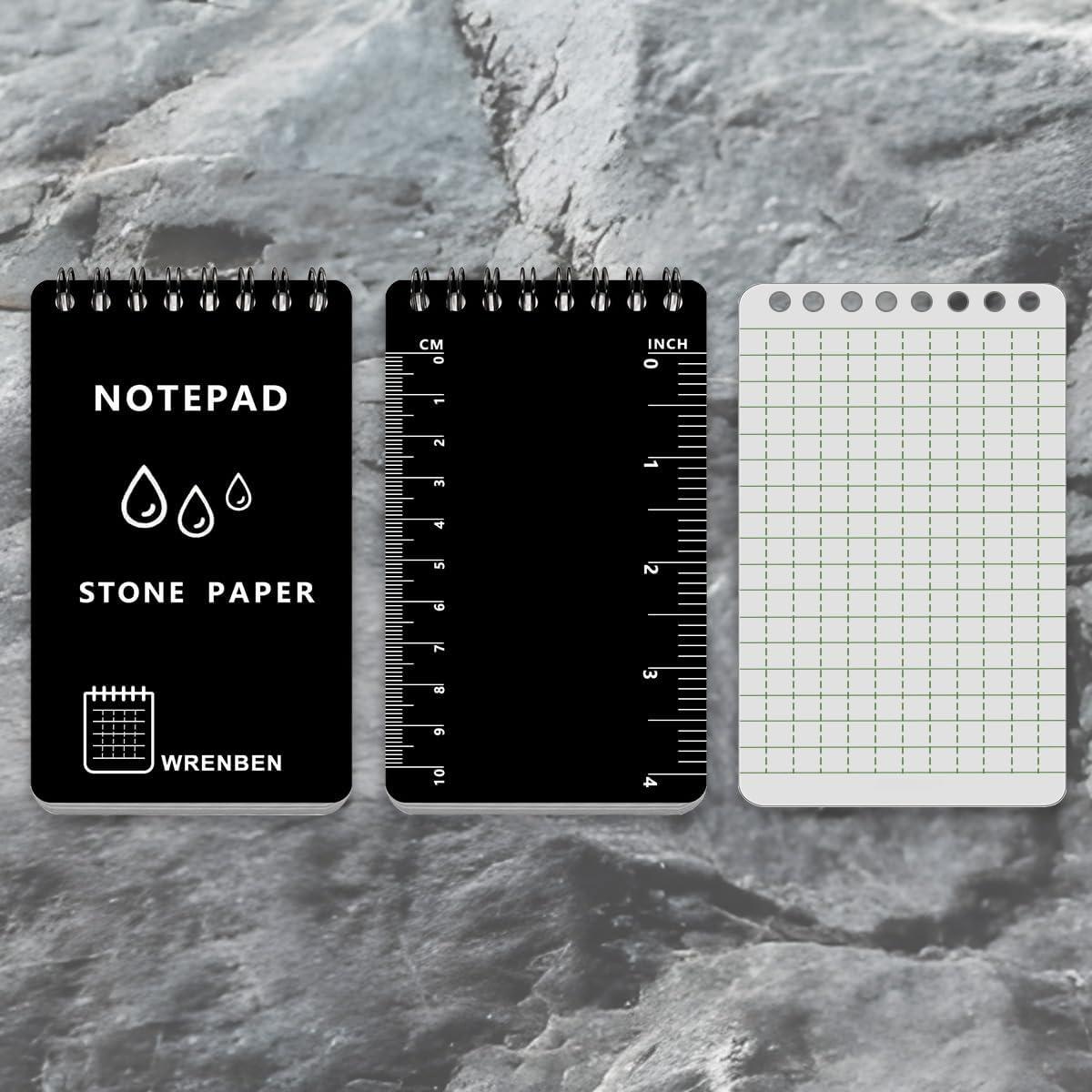 Bloc de Notas Impermeable WRENBEN 3x5" Negro - Paquete de 4