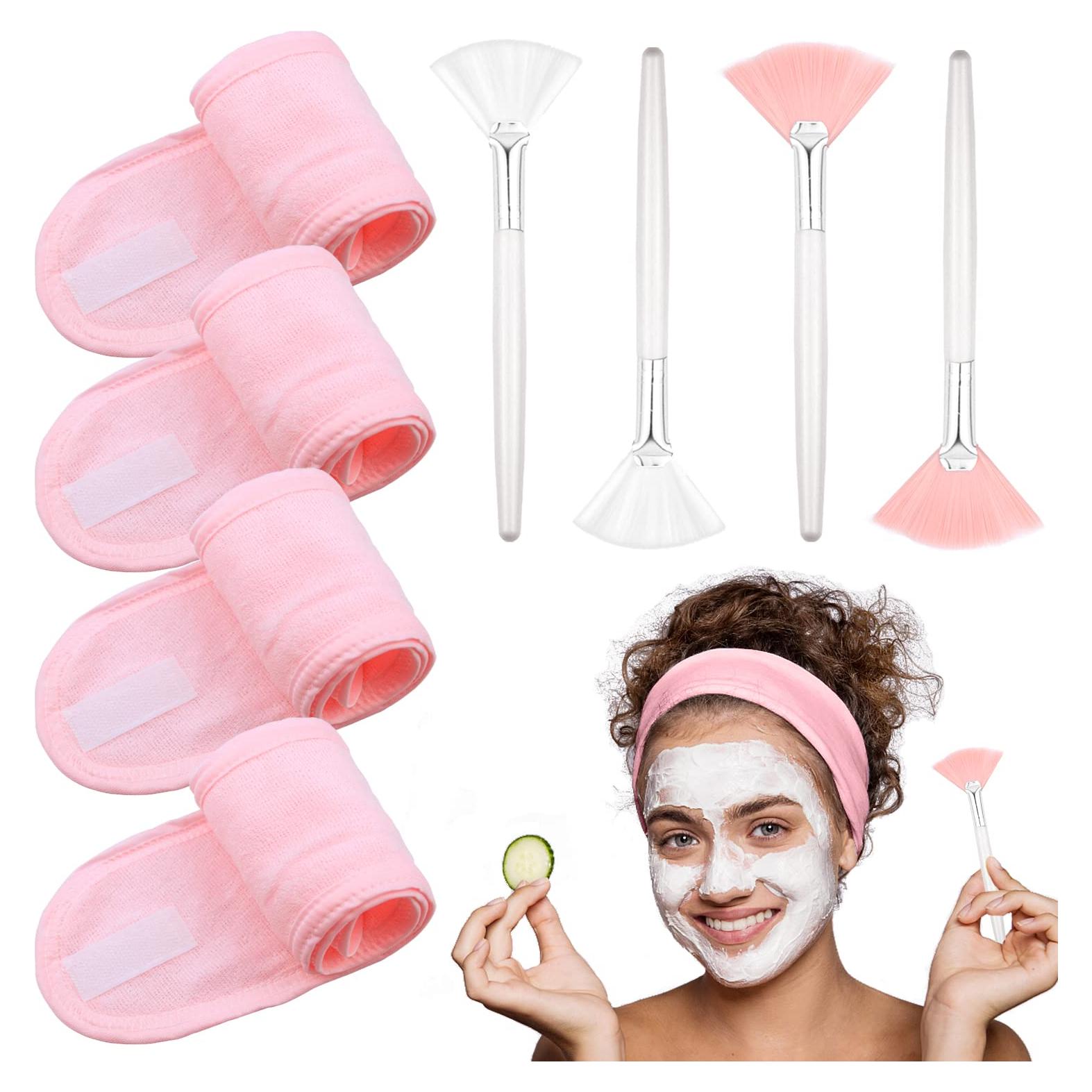 Conjunto de Diademas Ajustables y Brochas LAPOHI Rosa 8 Piezas