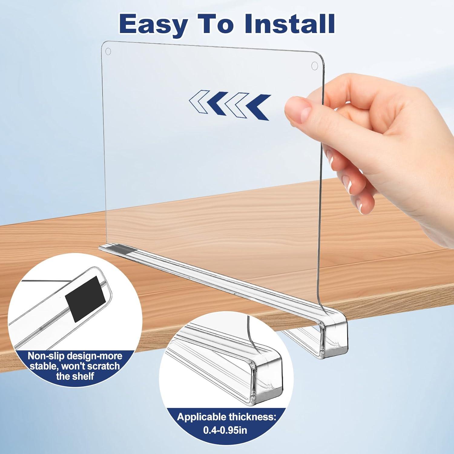 6 Divisores de Estante de Acrílico ZCROMX para Closet
