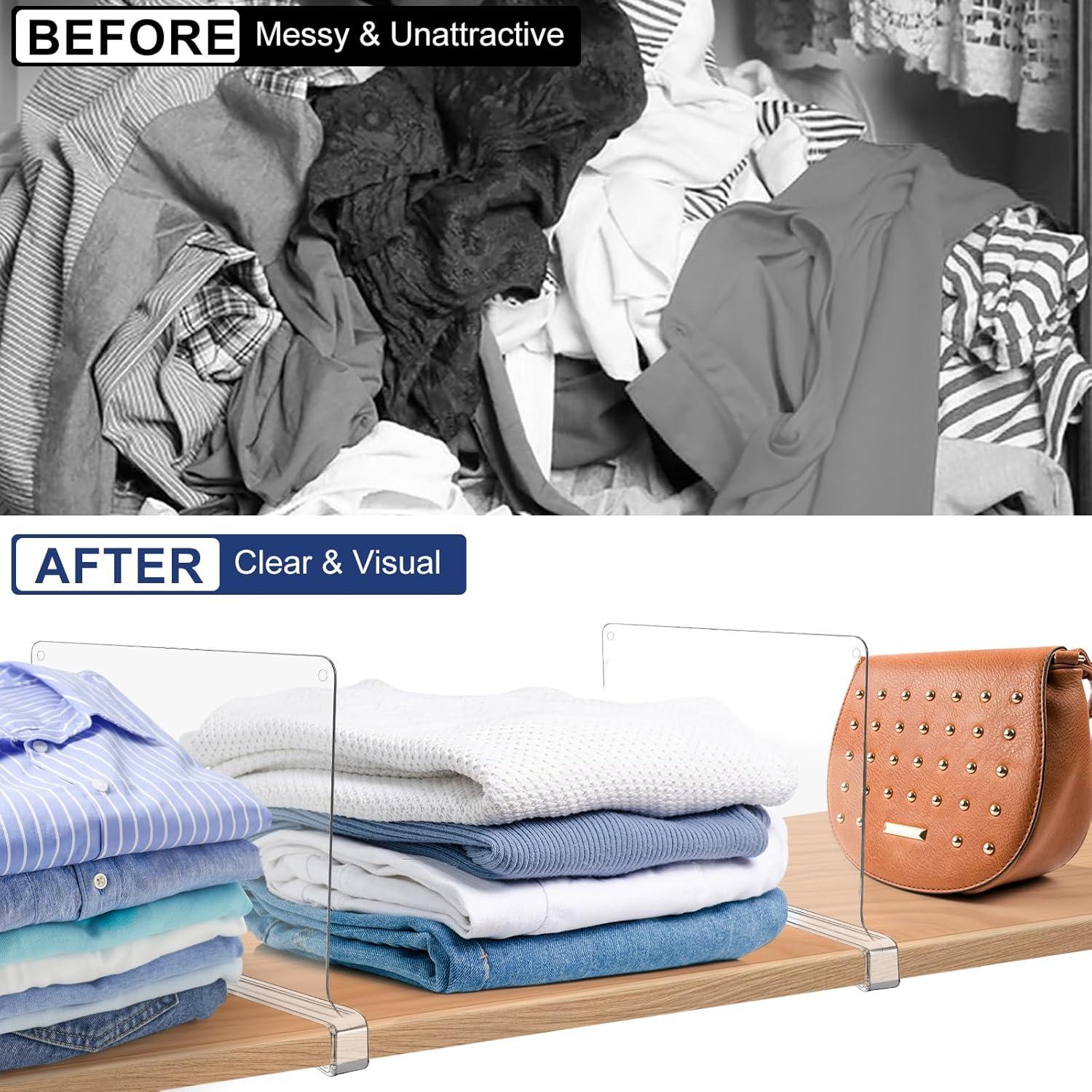 6 Divisores de Estante de Acrílico ZCROMX para Closet