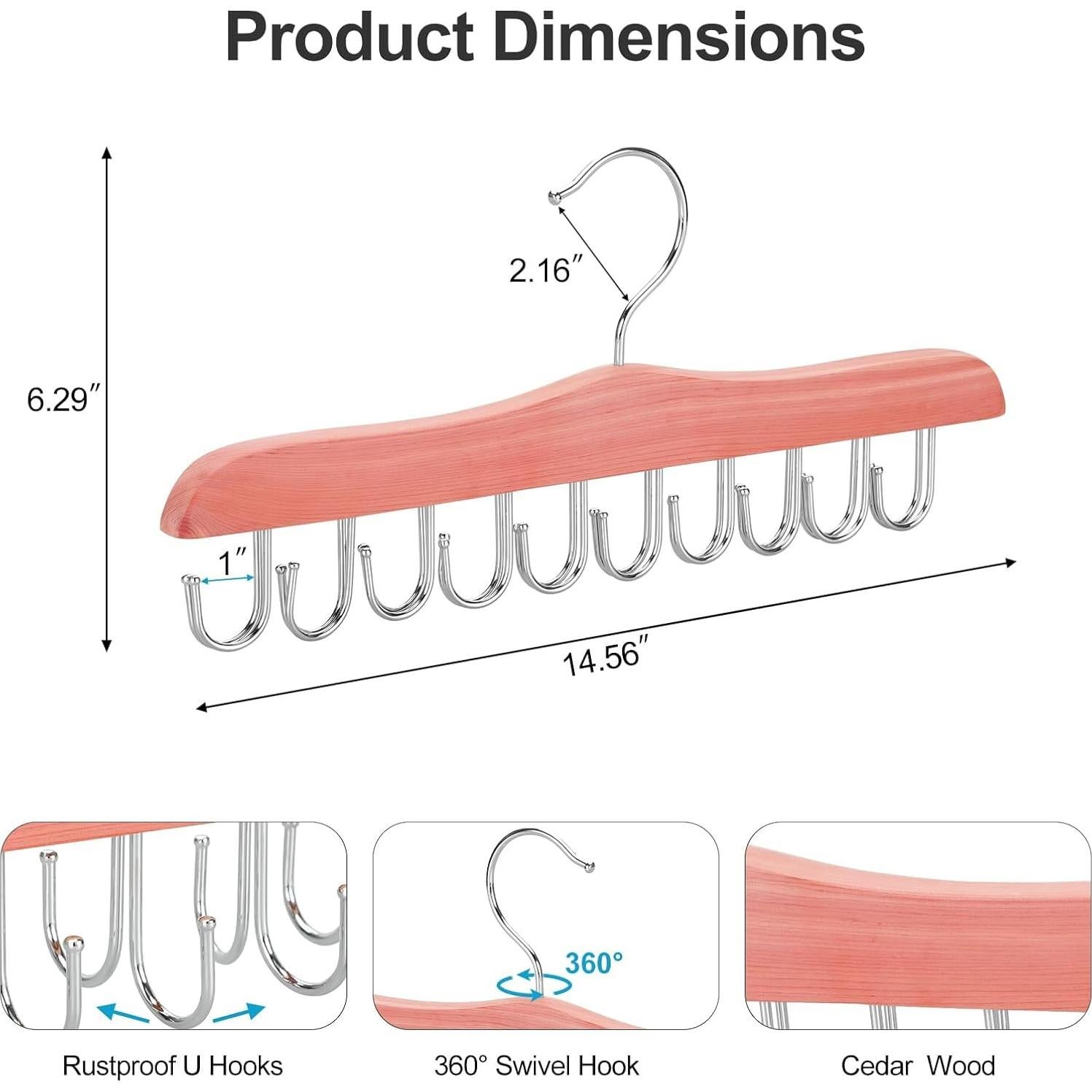 Perchero de Madera de Cedro TOPIA HANGER con 20 Ganchos Rotativos