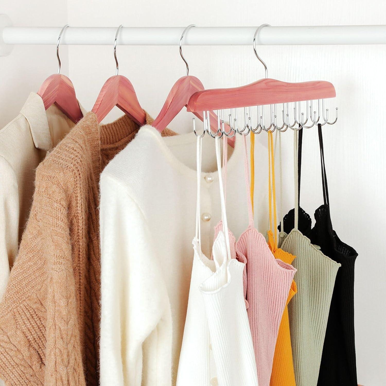 Perchero de Madera de Cedro TOPIA HANGER con 20 Ganchos Rotativos