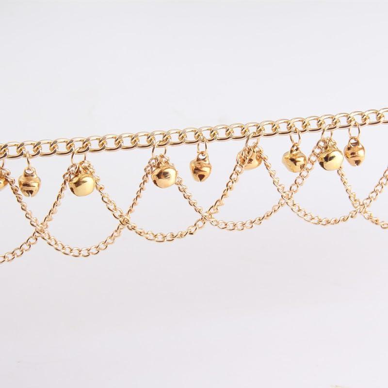 Pulsera de Tobillo Boho con Campanas Plateadas Ajustable 22.5 cm