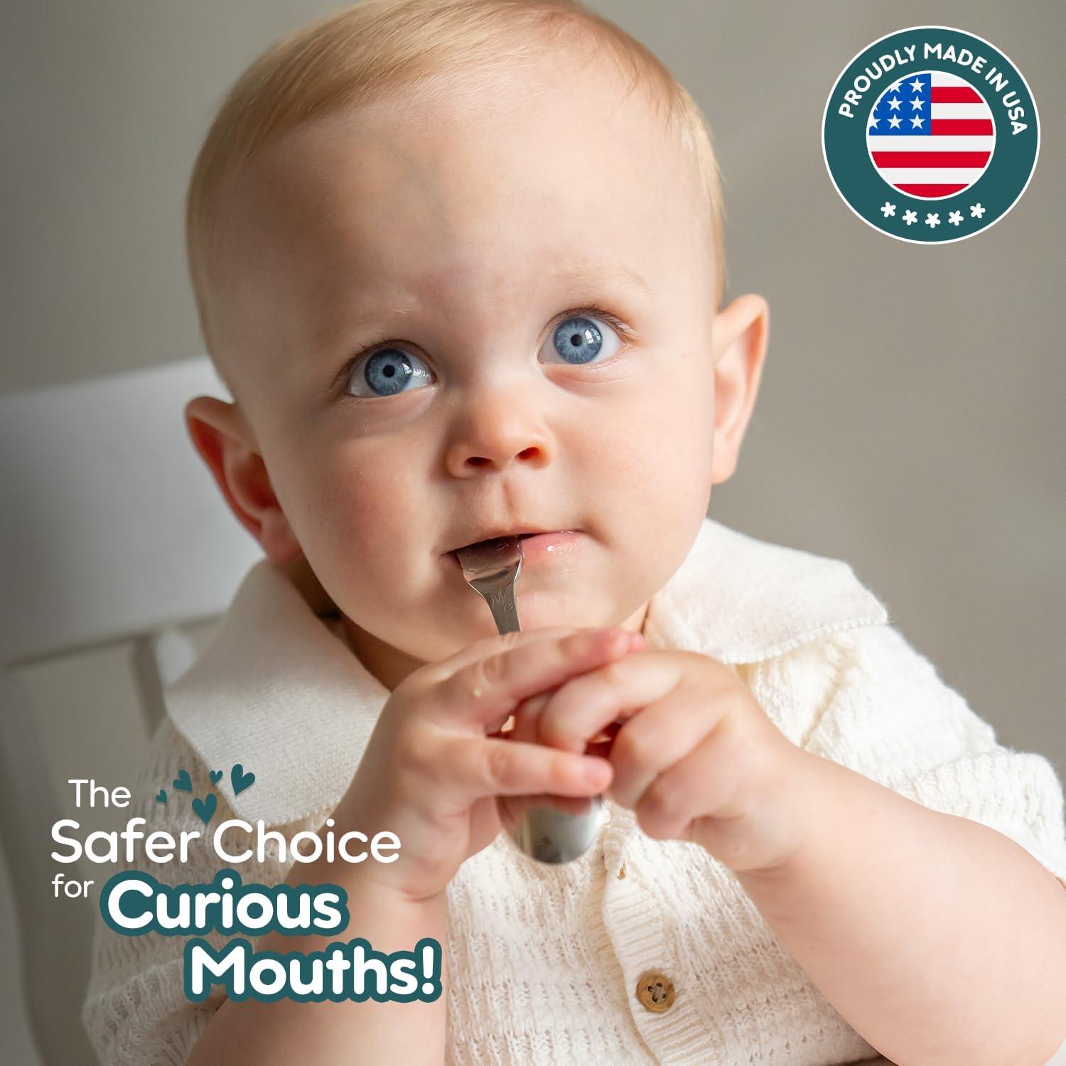 Cubiertos para Bebés Kleynimals Amigos Árticos - Acero Inoxidable