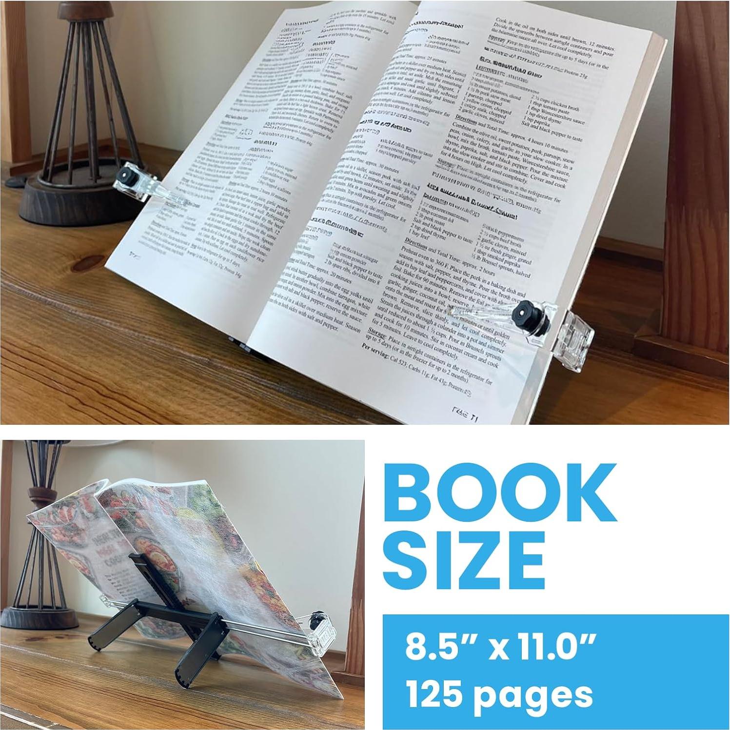 Soporte de Libro Ajustable PAZIS con Estuche Negro 24.1x4.6cm