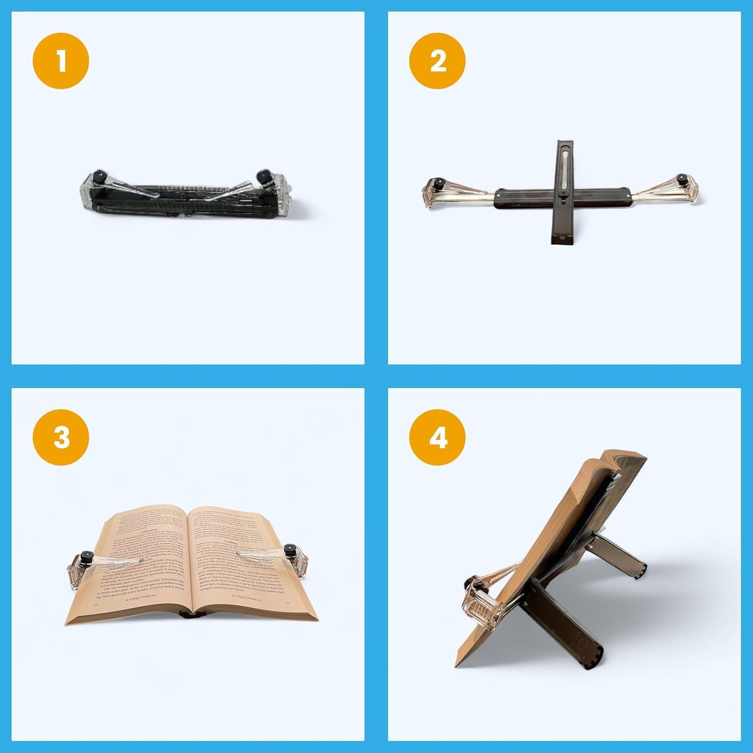 Soporte de Libro Ajustable PAZIS con Estuche Negro 24.1x4.6cm