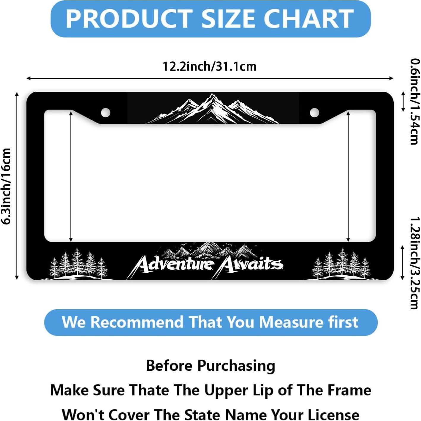 Marco de Placa de Licencia TIAOZP Acero Inoxidable 2 Pzas