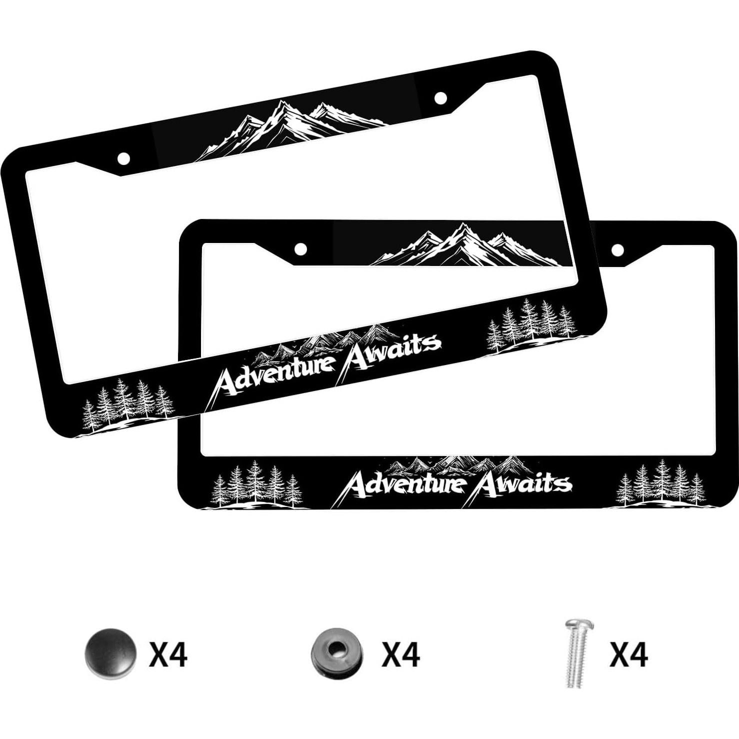 Marco de Placa de Licencia TIAOZP Acero Inoxidable 2 Pzas