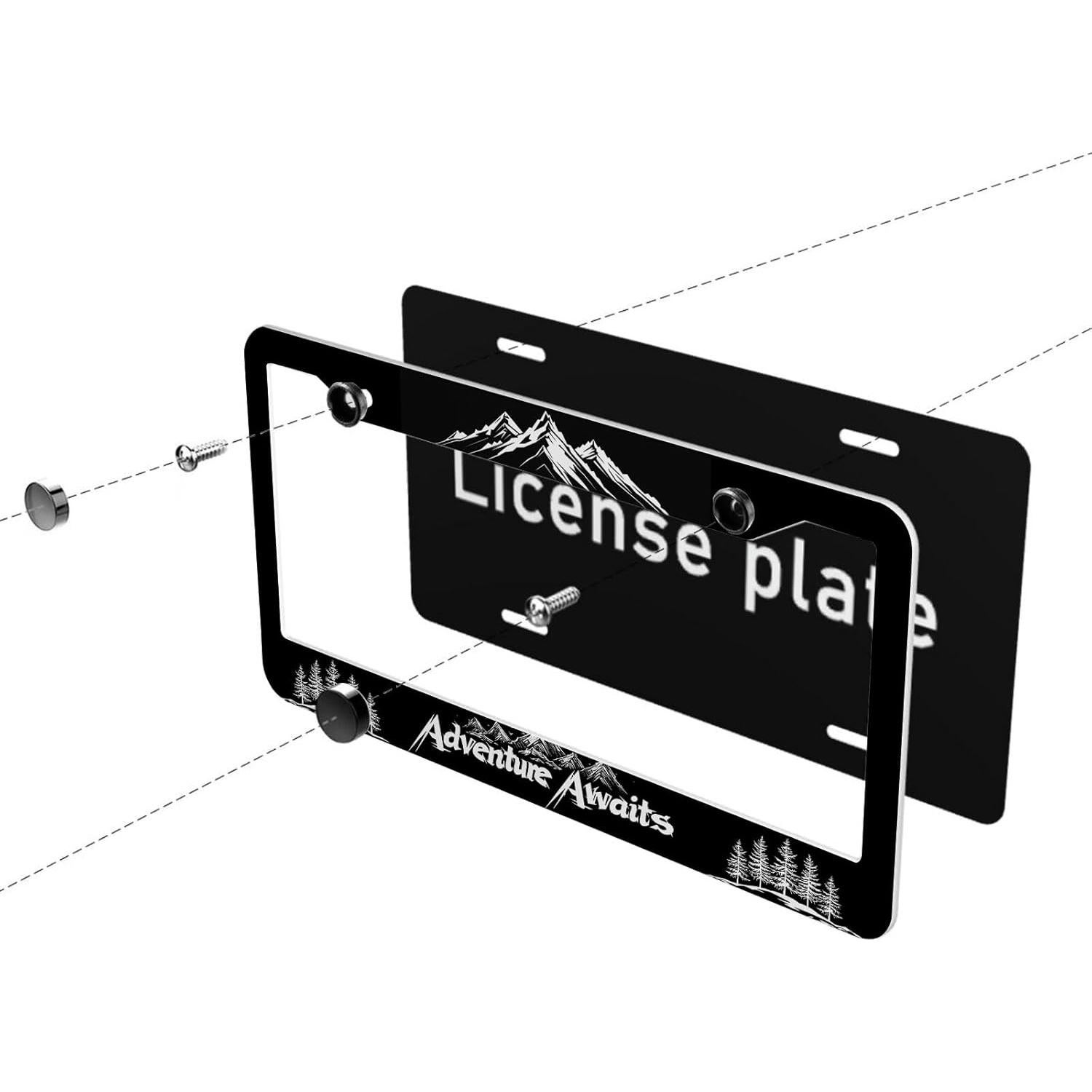 Marco de Placa de Licencia TIAOZP Acero Inoxidable 2 Pzas