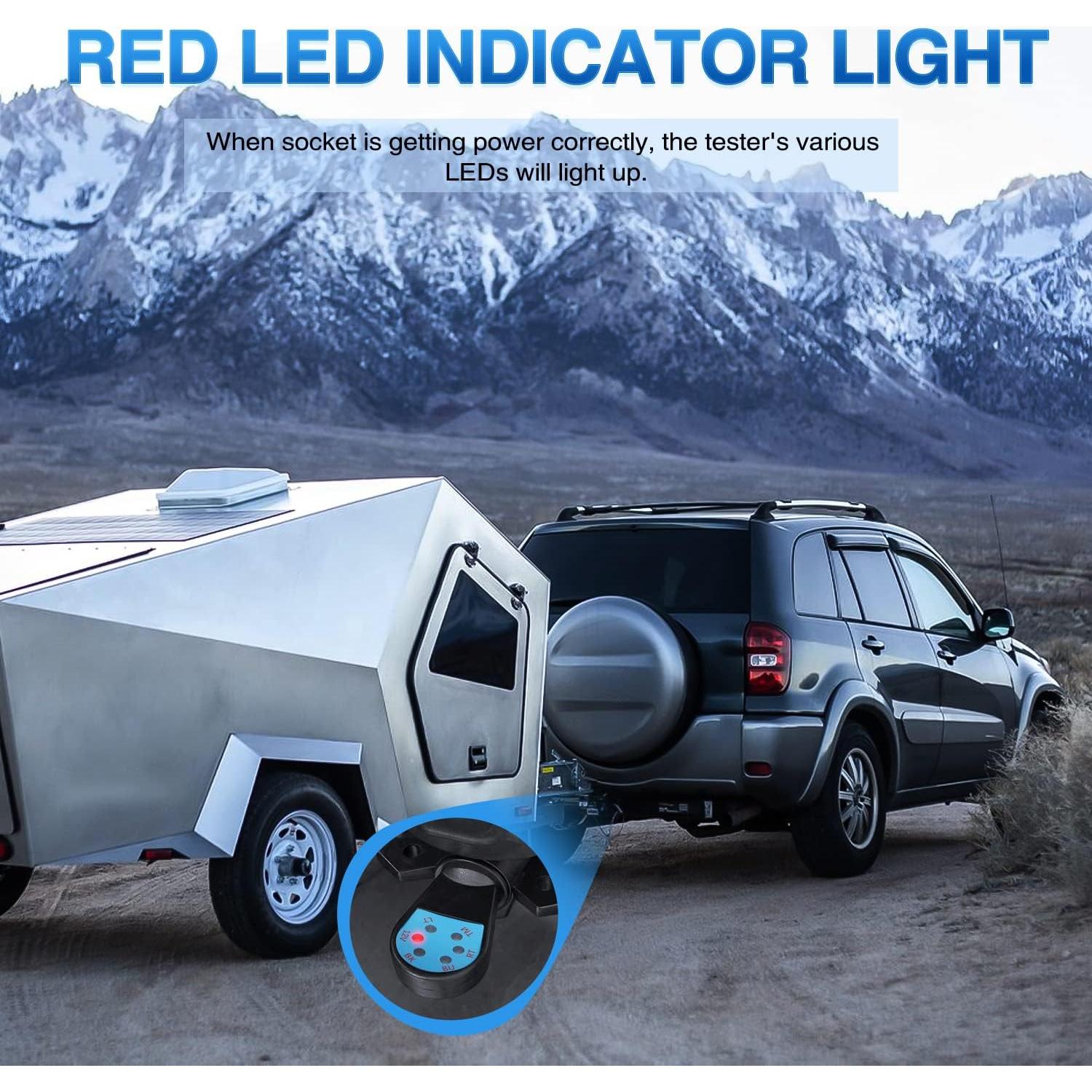 Probador de Conector de Remolque Nilight 7 Vías LED