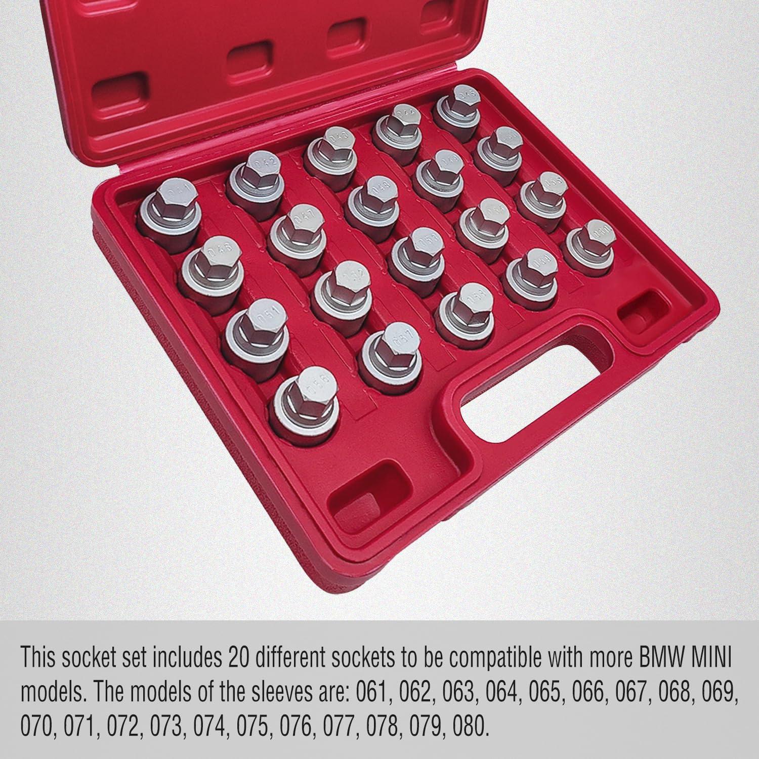 Kit de Llave de Tuerca de Bloqueo de Rueda 20PCS JEUCLEL