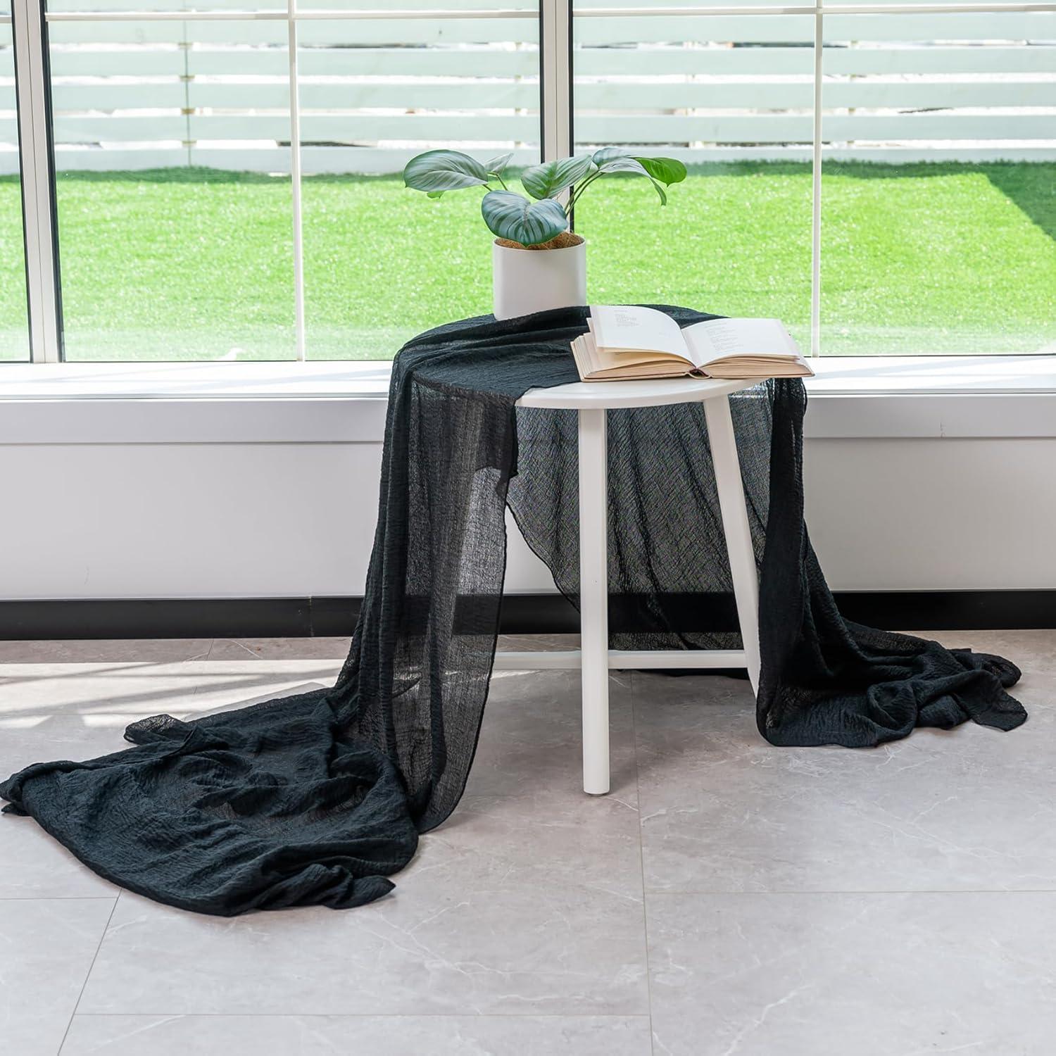 Cubre Mesa de Gasa de Queso Negro 90x300 cm - 2 Piezas Jelyne