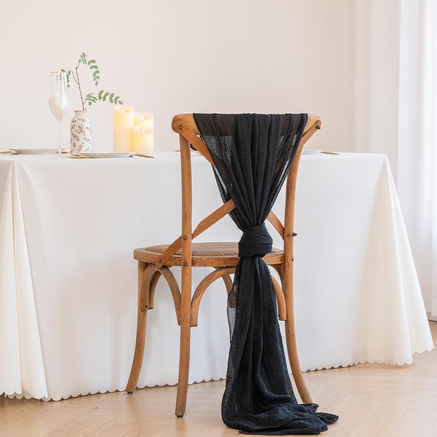 Cubre Mesa de Gasa de Queso Negro 90x300 cm - 2 Piezas Jelyne