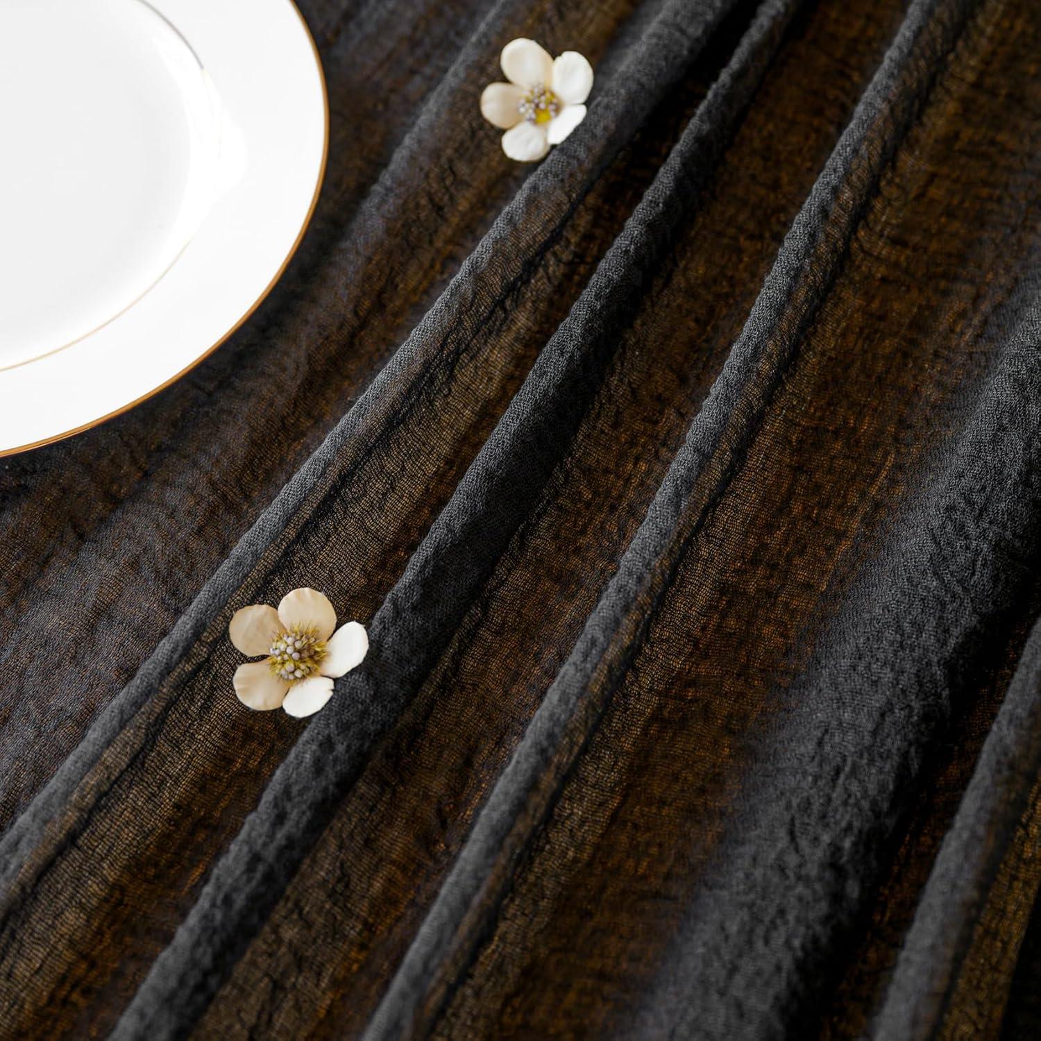 Cubre Mesa de Gasa de Queso Negro 90x300 cm - 2 Piezas Jelyne