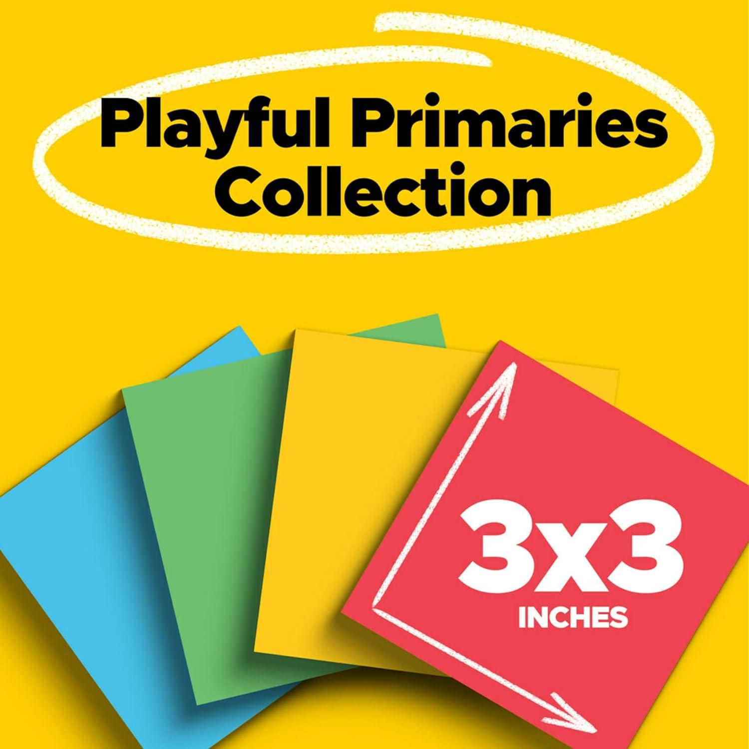 Notas Post-it Súper Adhesivas 24 Blocs 7.6x7.6cm Colores Primarios