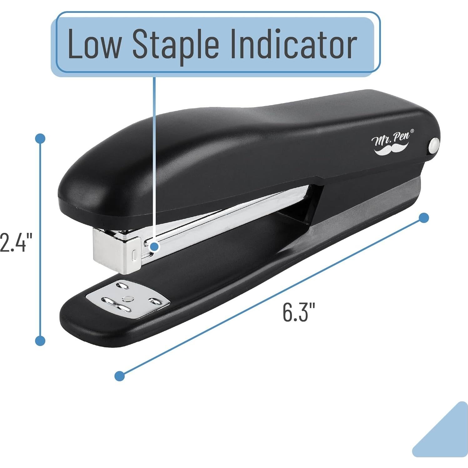 Grapadoras Mr. Pen Negras con 200 Grapas, Capacidad 20 Hojas